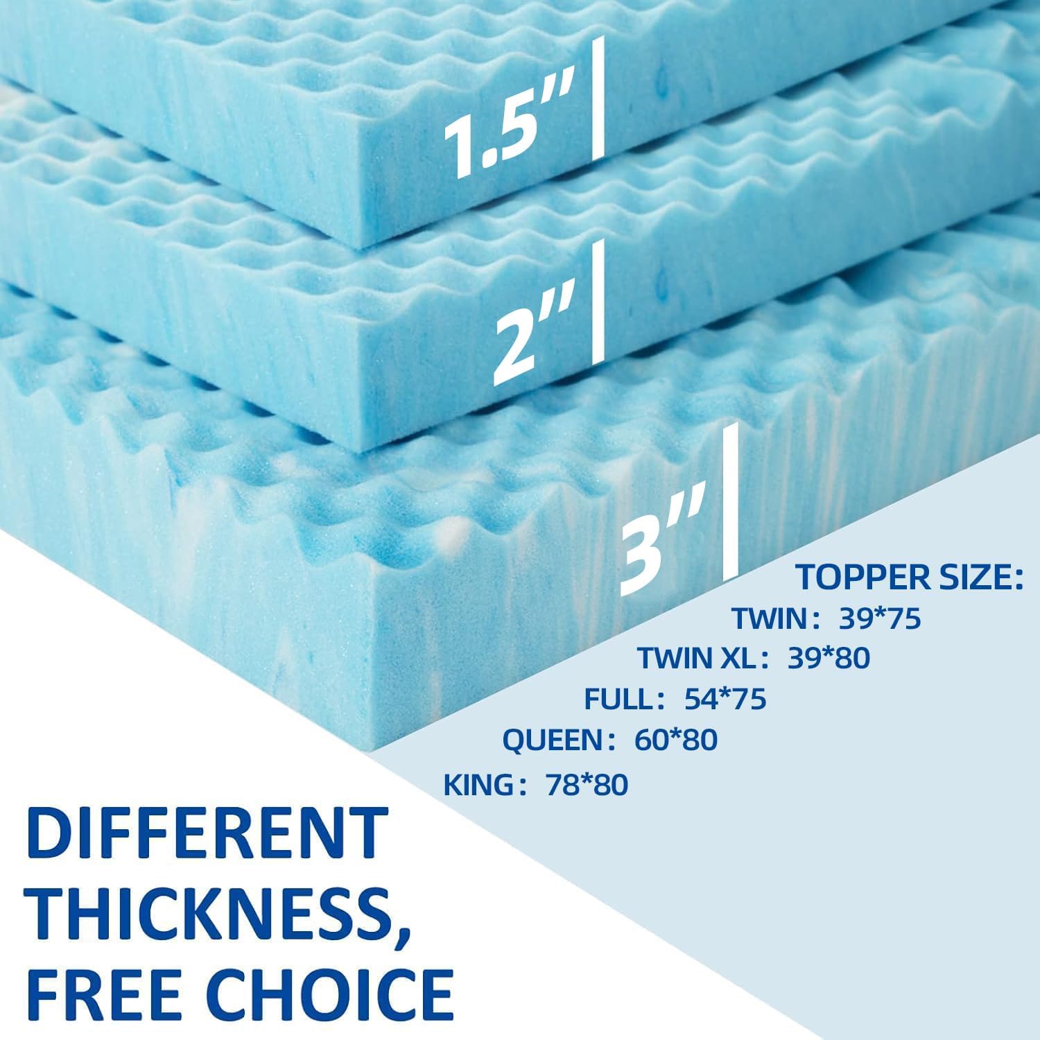 SINWEEK Mattress Topper Memory Foam Mattress Topper 1.5 Inch Queen Soft Mattress Pad for Pressure Relief, 5-Zone Design, CertiPUR-US Certified - Image 7