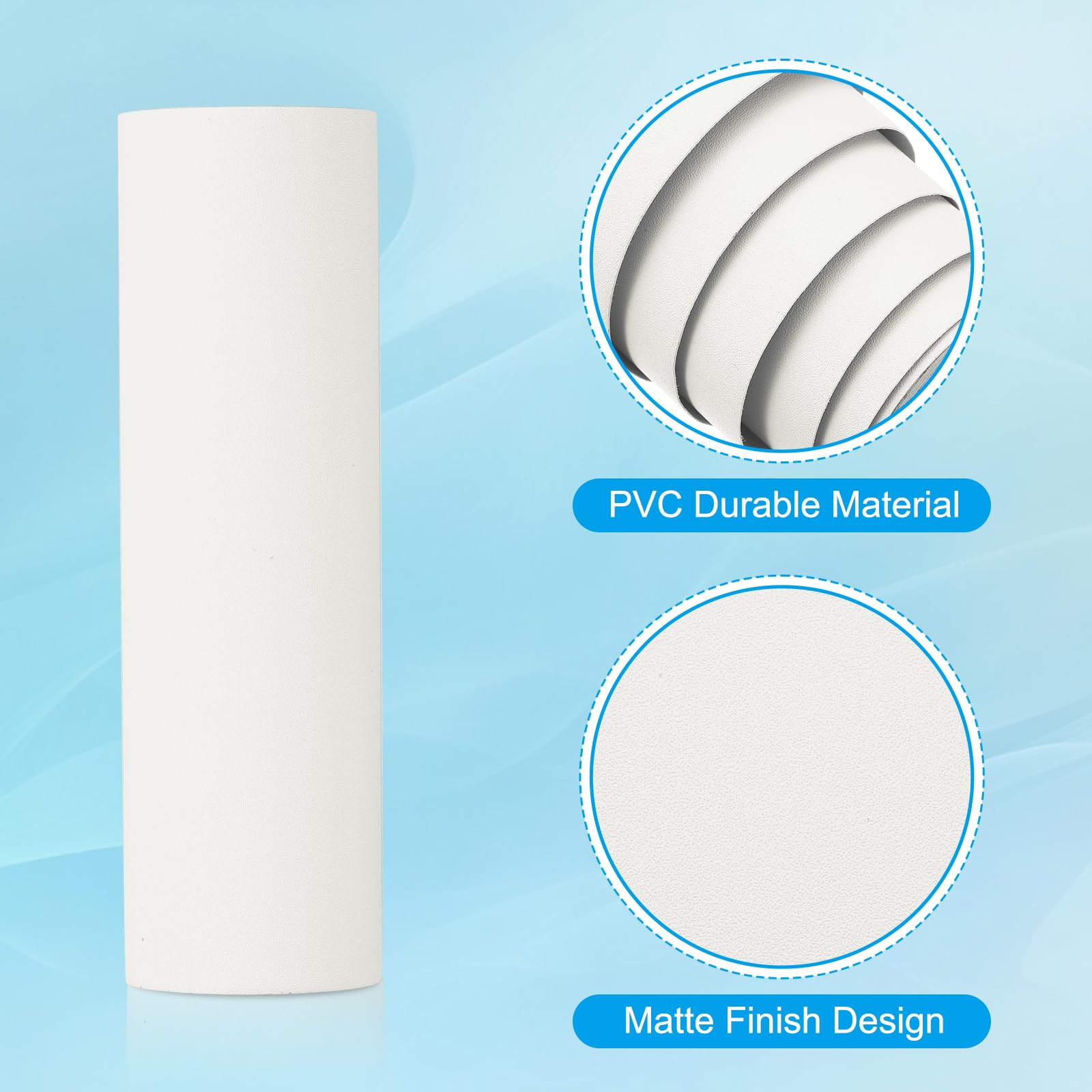 QUARKZMAN Putty biała tapeta peel and stick 50 cm, biała, folia kontaktowa, jednolite kolory, winylowa, samoprzylepna, dekoracyjna, do okładzin ściennych