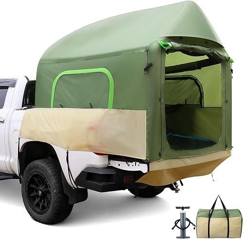 Tienda de campaña de 5.5 pies - 8 pies, fácil de instalar, tienda de campaña inflable con bomba para acampar PU 118.110 in impermeable de doble uso