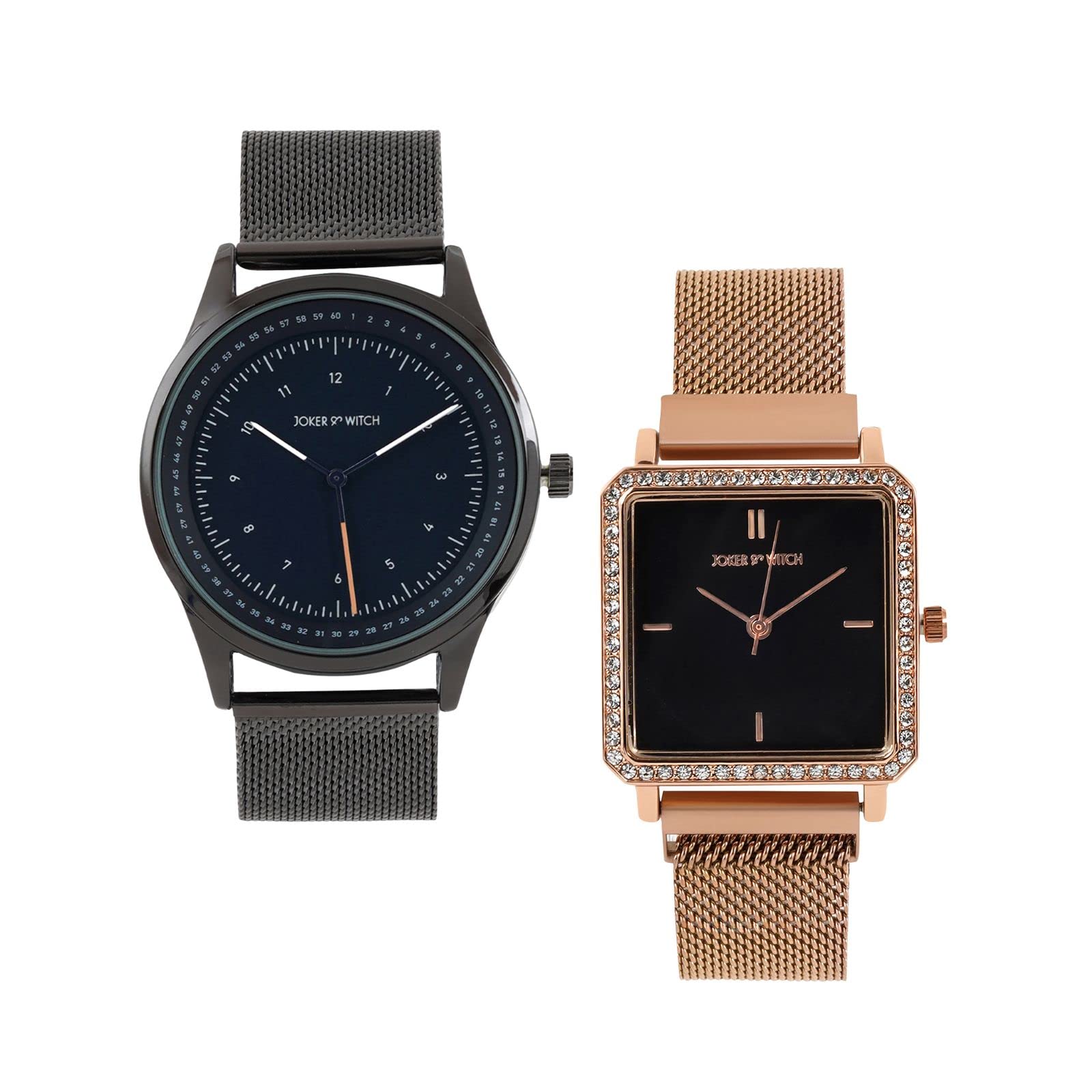 Joker & Witch Stainless Steel Adam & Summer Couple Analogue Watches, Blue Dial, Gray Band (B0BVB6HRTP) Amazon Price History, Amazon Price Tracker
