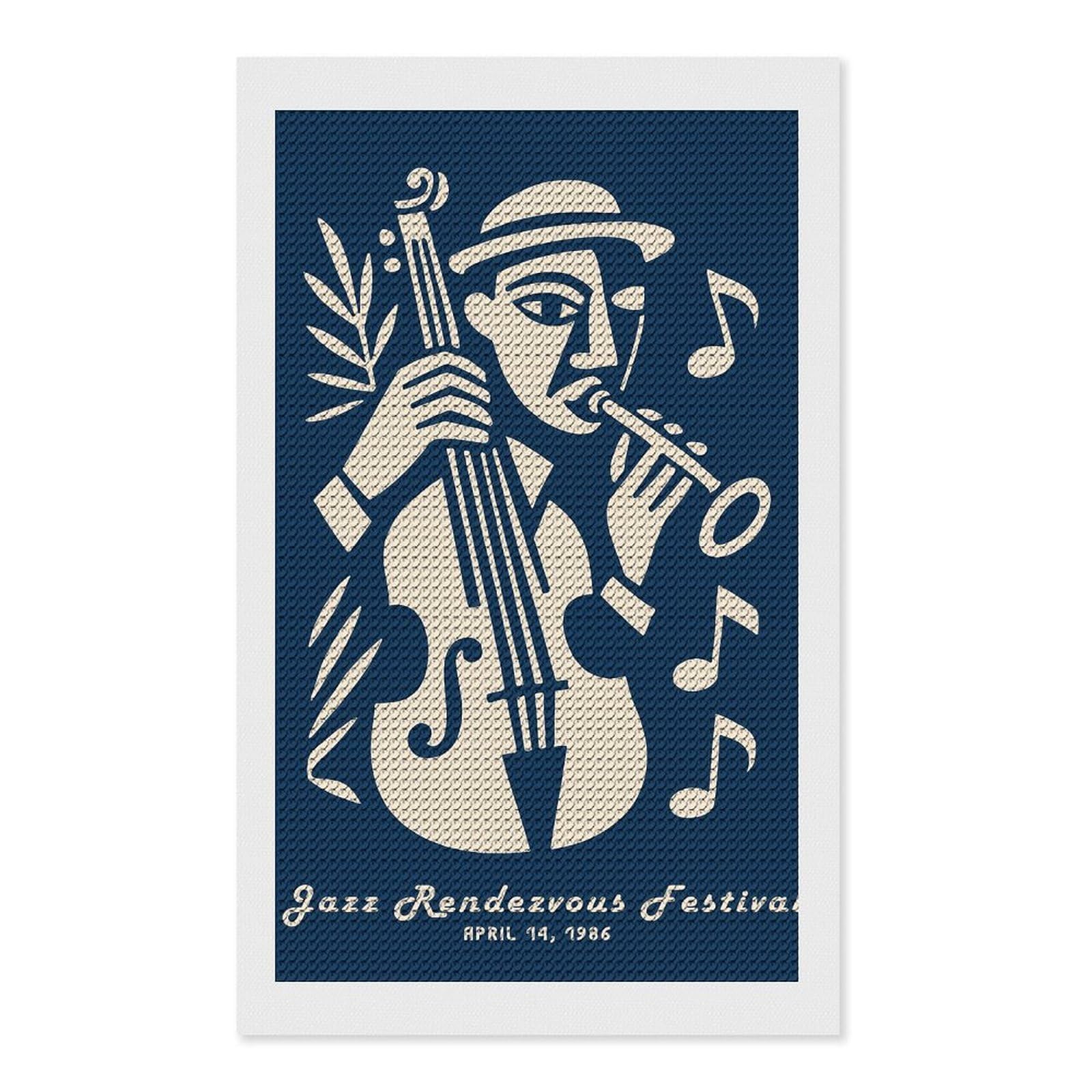 Junmoney Jazz Rendezvous Festival Diamond Painting Canvas Set 12"x20", for Women, Pleasing Wall Art Project, Aesthetic Room Decor, Gift Idea