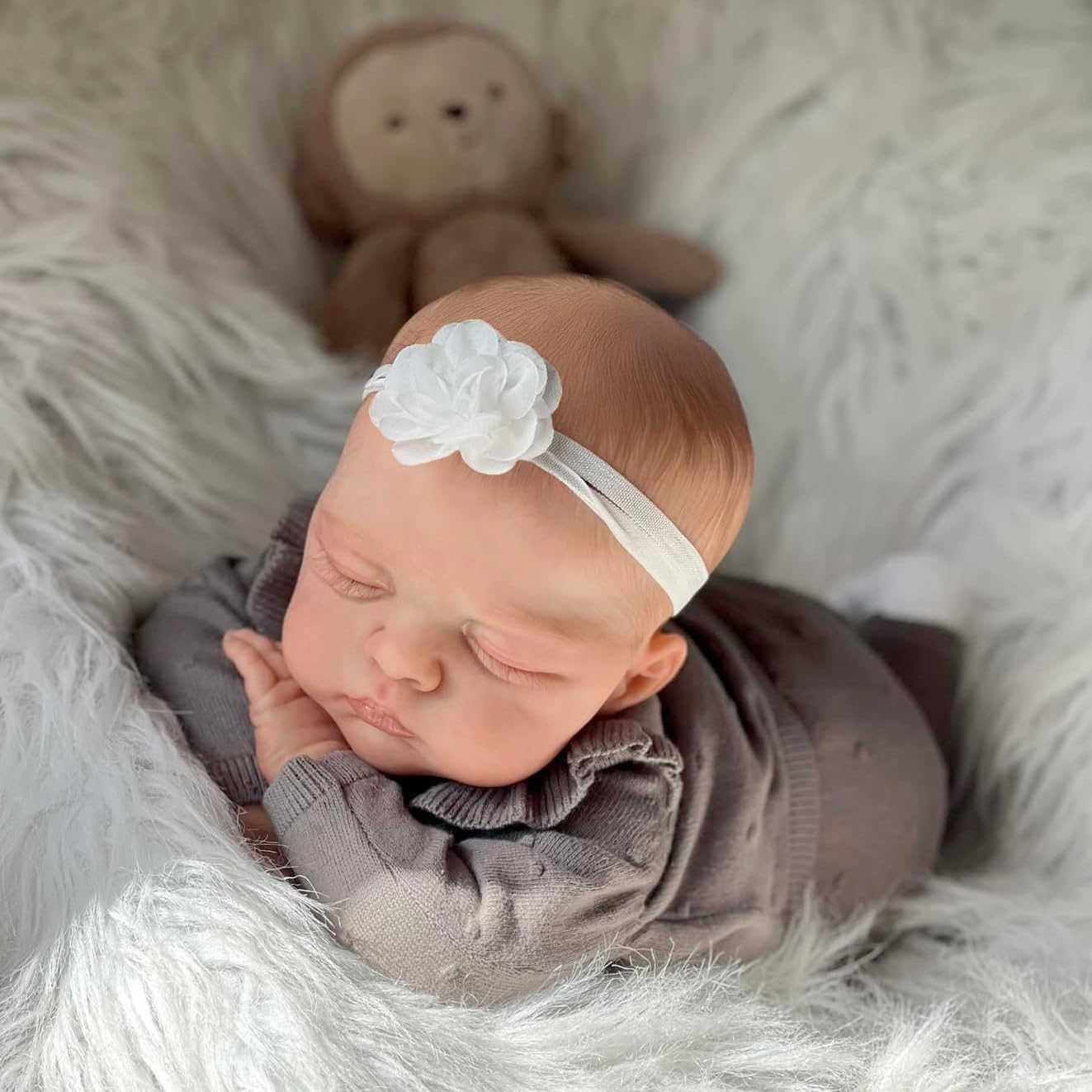 Real Life Reborn Bambola che dorme, 45,7 cm, realistica, in tessuto morbido, con capelli dipinti che sembrano realistici, con kit di alimentazione per bambini dai 3 anni in su