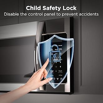 BLACK+DECKER Over the Range Microwave Oven with Vent and One-Touch Auto Cooking, 1.7 cu. ft. OTR Over Stove Microwave, Stainless Steel, 1000 Watts, EM044K6CE-SS