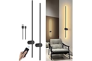 Battery Operated Wall Sconces, Dimmable 360° Rotation LED Wall Lamp