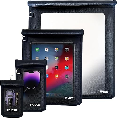 Faraday - Bolsas para tabletas (15 x 10 pulgadas), jaula Faraday con protector para llavero, bolsa Faraday impermeable ignífuga a prueba de EMP,