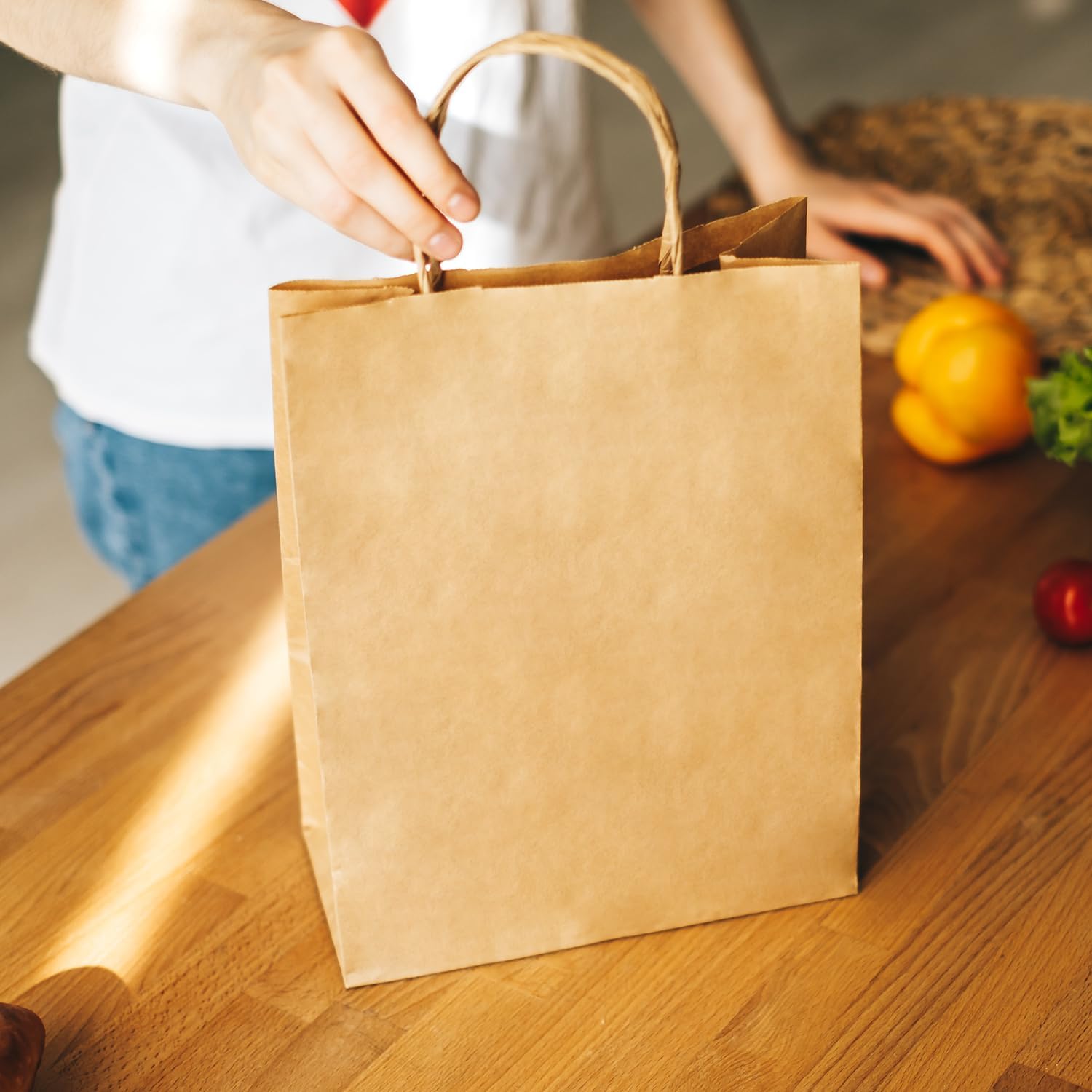 GITMIWS 120 Pack Brown Kraft Paper Bags with Handles, Brown Craft Paper Gift Bags Assorted Sizes, Retail Gift Bag Bulk for Small Business, Shopping, Merchandise, Party Favors