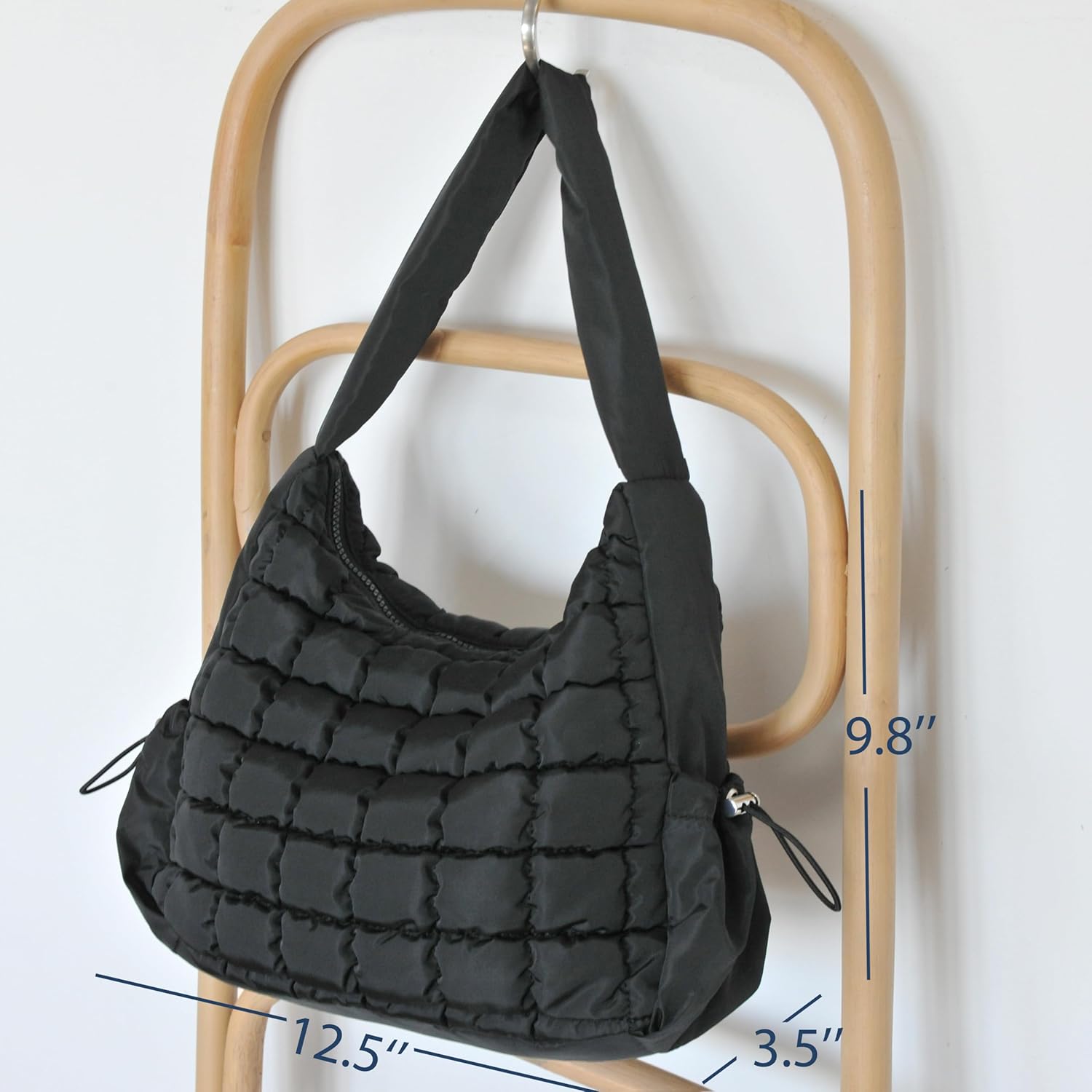 Puffer Quilted Shoulder Bag for Women Hobo Handbag Lightweight Purse