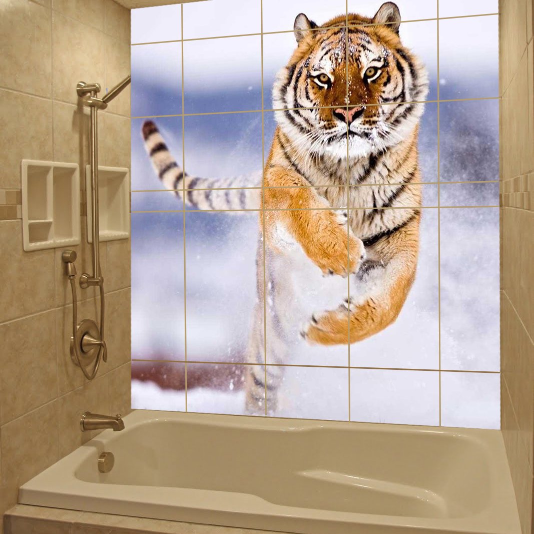AnOL (110 x 110 cm) Personalizado Impermeable azulejo baño Pegatinas de Pared impresión/baño Fotos, Fotos Ornamentos Pegatinas/imprimible Brillante, Mate Cartel Adhesivo Personalizado