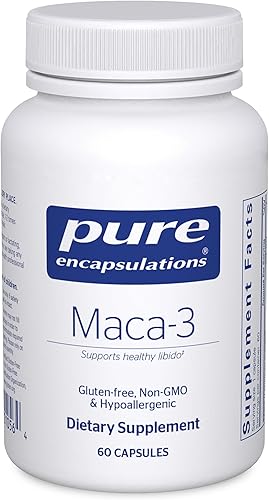 Pure Encapsulations Maca-3 Suplemento hipoalergénico promueve la libido saludable y la función del sistema reproductivo 60 cápsulas