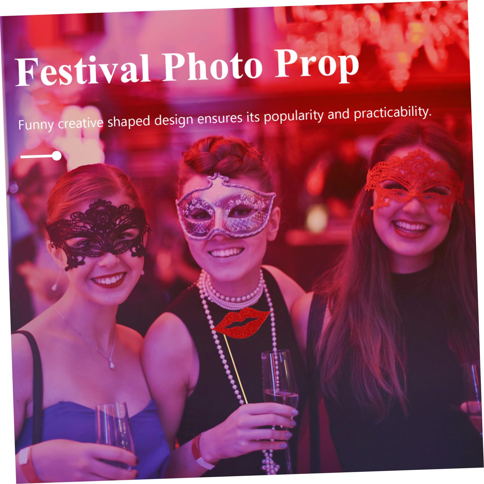 3 Sätze Teiliges Handheld Lippen Props Mit Glitzerpapier Kreative Foto Requisiten Für Party Festival Und Familienfeiern Bunte Rote Und Pinke Lippen Lustige Fotokabinen 40 Stück * 3