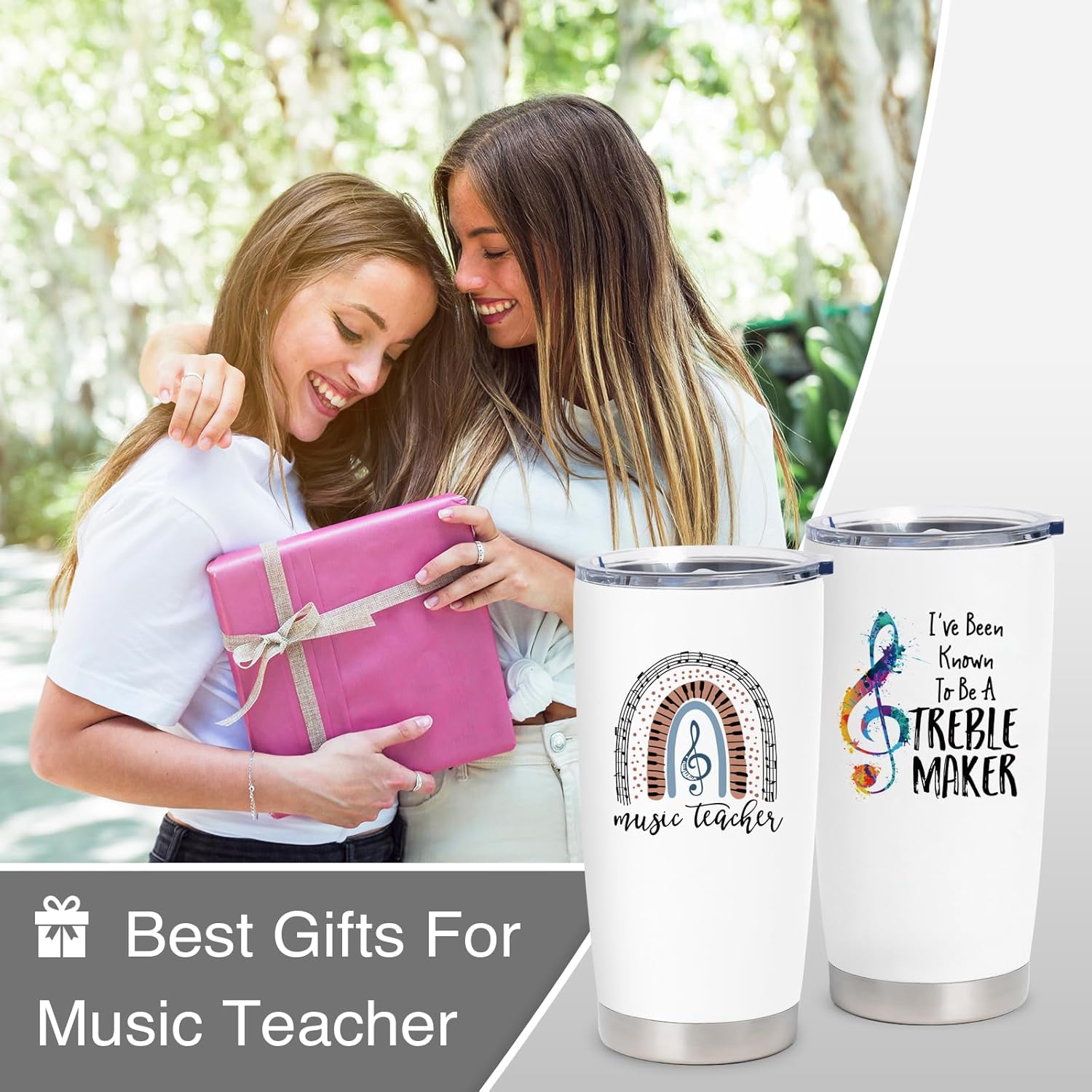 Music Teacher Gifts for Women, Music Teacher Christmas Gifts, Piano Gift for Teachers 20oz Coffee Tumbler - Image 2