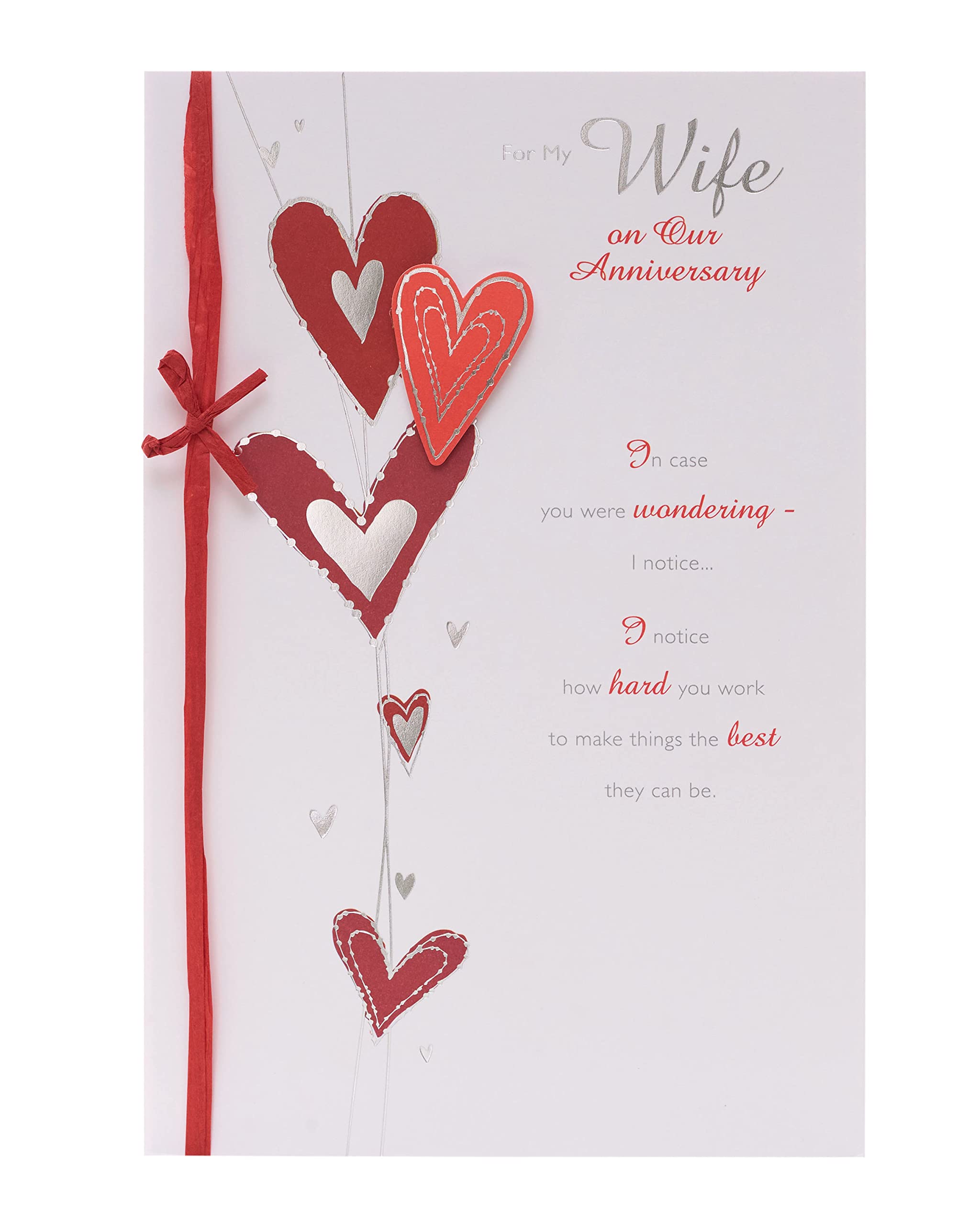UK Greetings Anniversary Card for Wife | Sentimental Design | With Envelope — image 1
