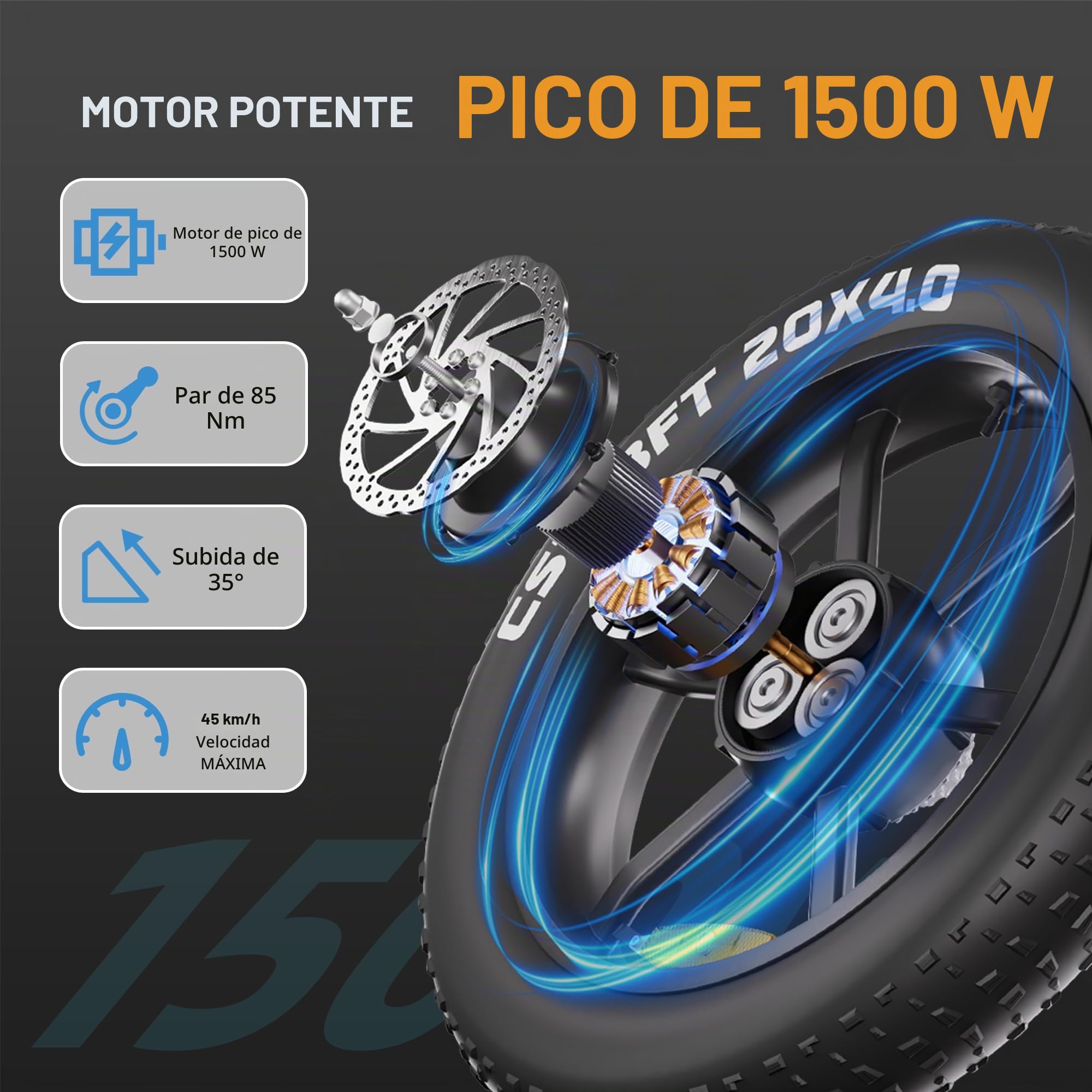 Bicicleta eléctrica plegable para adultos, batería extraíble con certificación UL, cuadro de aluminio ligero, bicicleta eléctrica con neumáticos gruesos de 20"X4.0", frenos hidráulicos de aceite para