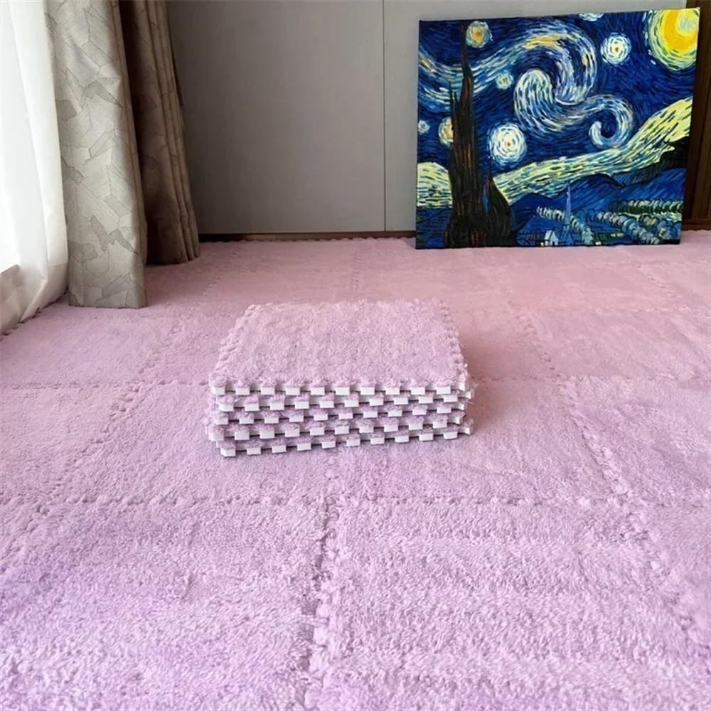 Puzzlematte Schaumstoff-Puzzle-Bodenmatte, 12 Stück, Eva-Schaum-Puzzlematte, Mehrfarbig, 30 x cm(Pink,12" x 12")