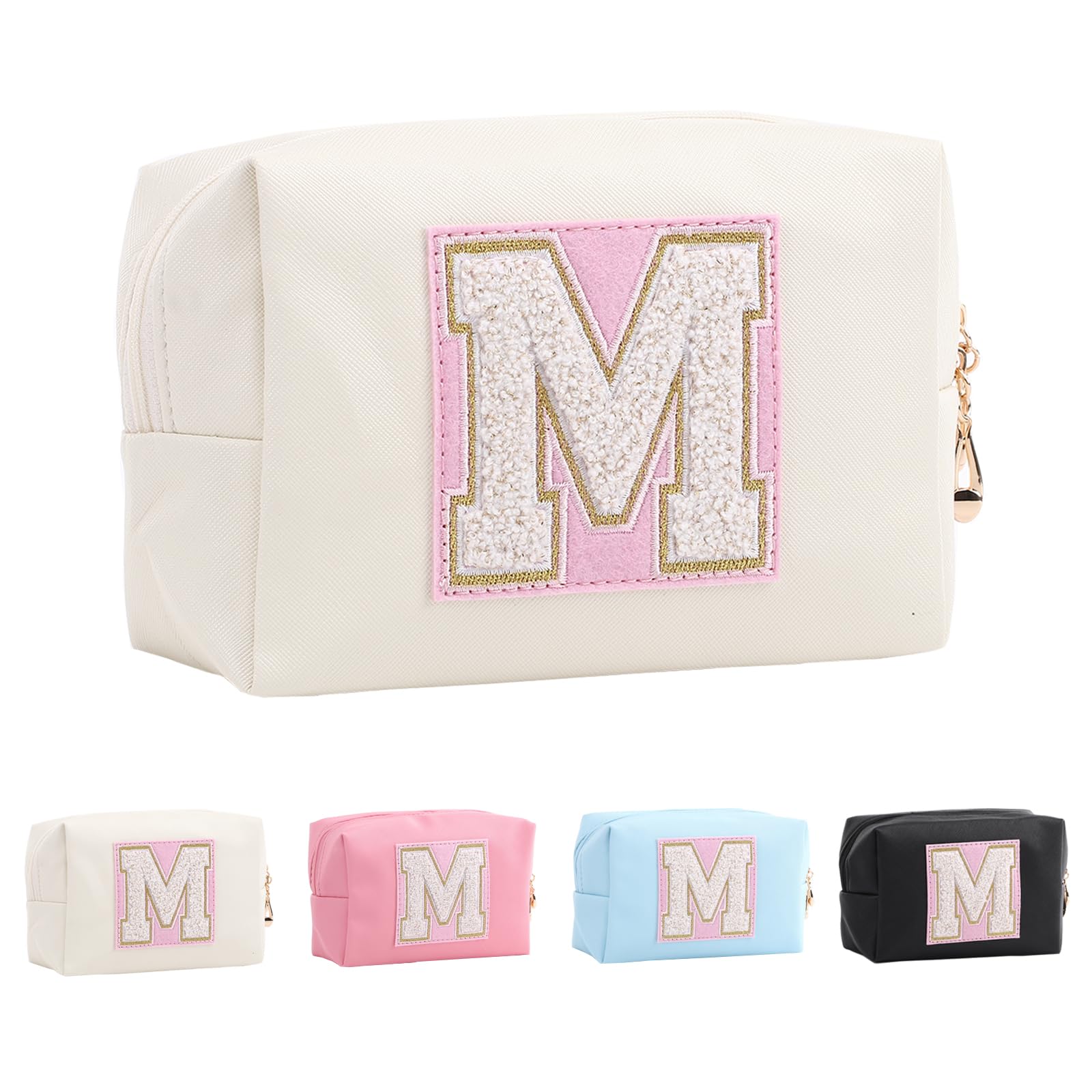Bolsa de Maquillaje, Bolsa de Cosméticos Impermeable de Viaje, PU Cuero, Neceser de Baño, Bolsa De Aseo Y Almacenamiento para Mujer,Cosas Preppy para niñas Adolescentes (Letra A-Z)