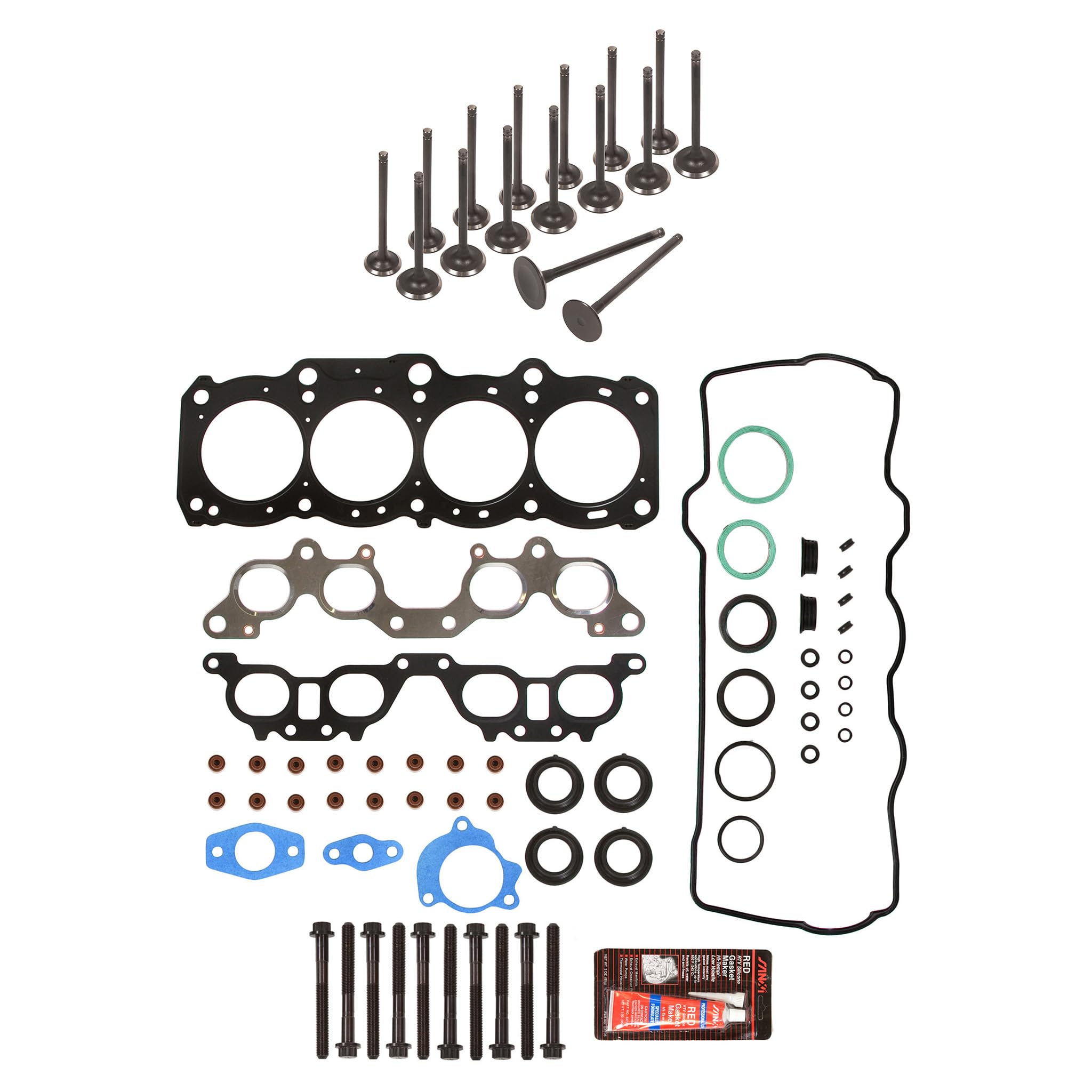 MA-5741115647 Head Gasket Set Intake Exhaust Valves Compatible With/For 97-01 Toyota Camary Celica Solara 2.2