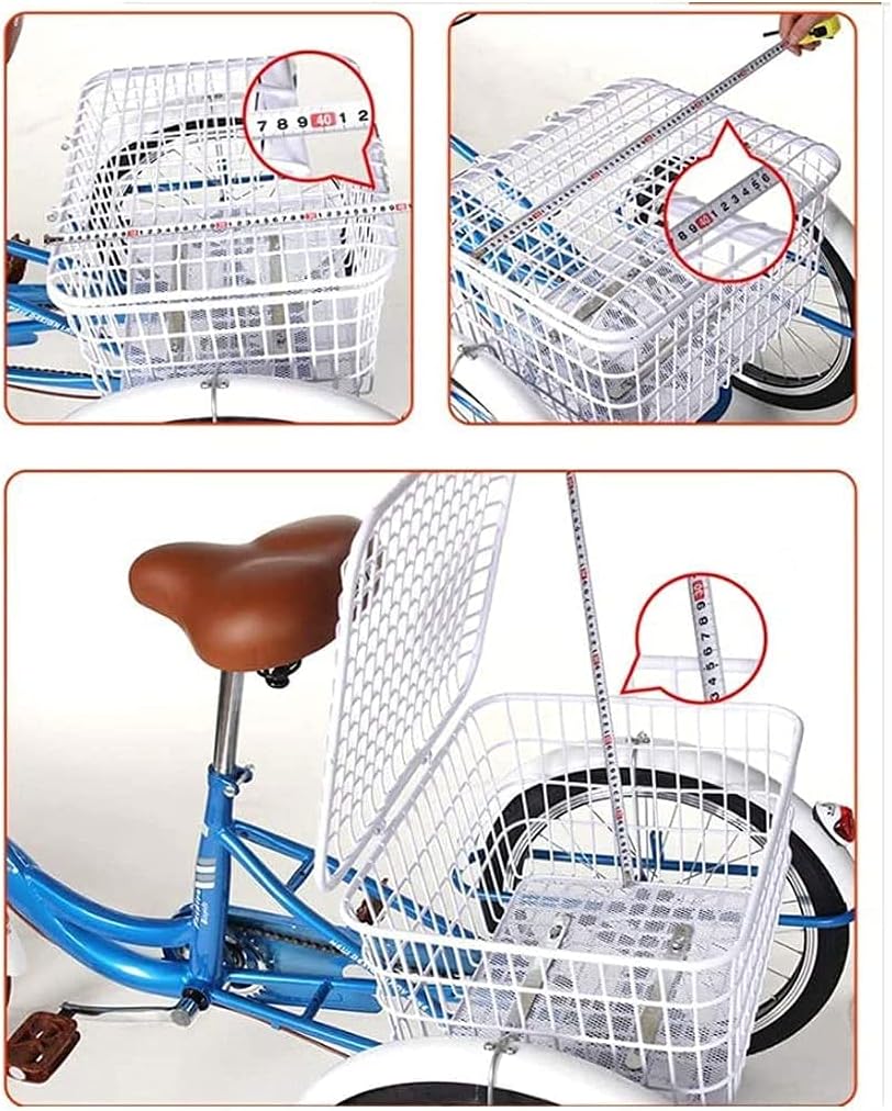 Comfort Three-Wheeled Bicycles for Seniors Tricycles Three Wheel Bike for Adults Single Speed Three-Wheeled Bicycles with Shopping Basket for Seniors Women Men Lightweight