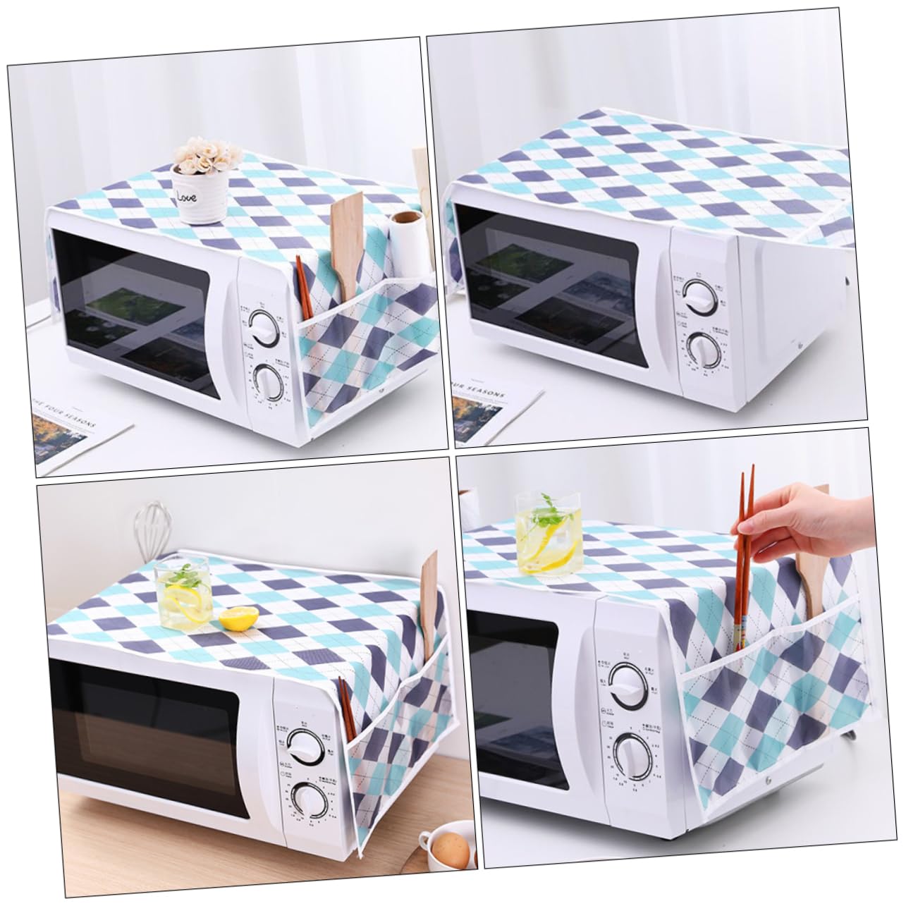 Ciieeo 2pcs Microwave Oven Cover Kitchen Cloth Random Patterns for Food Safety and Extended Appliance Life