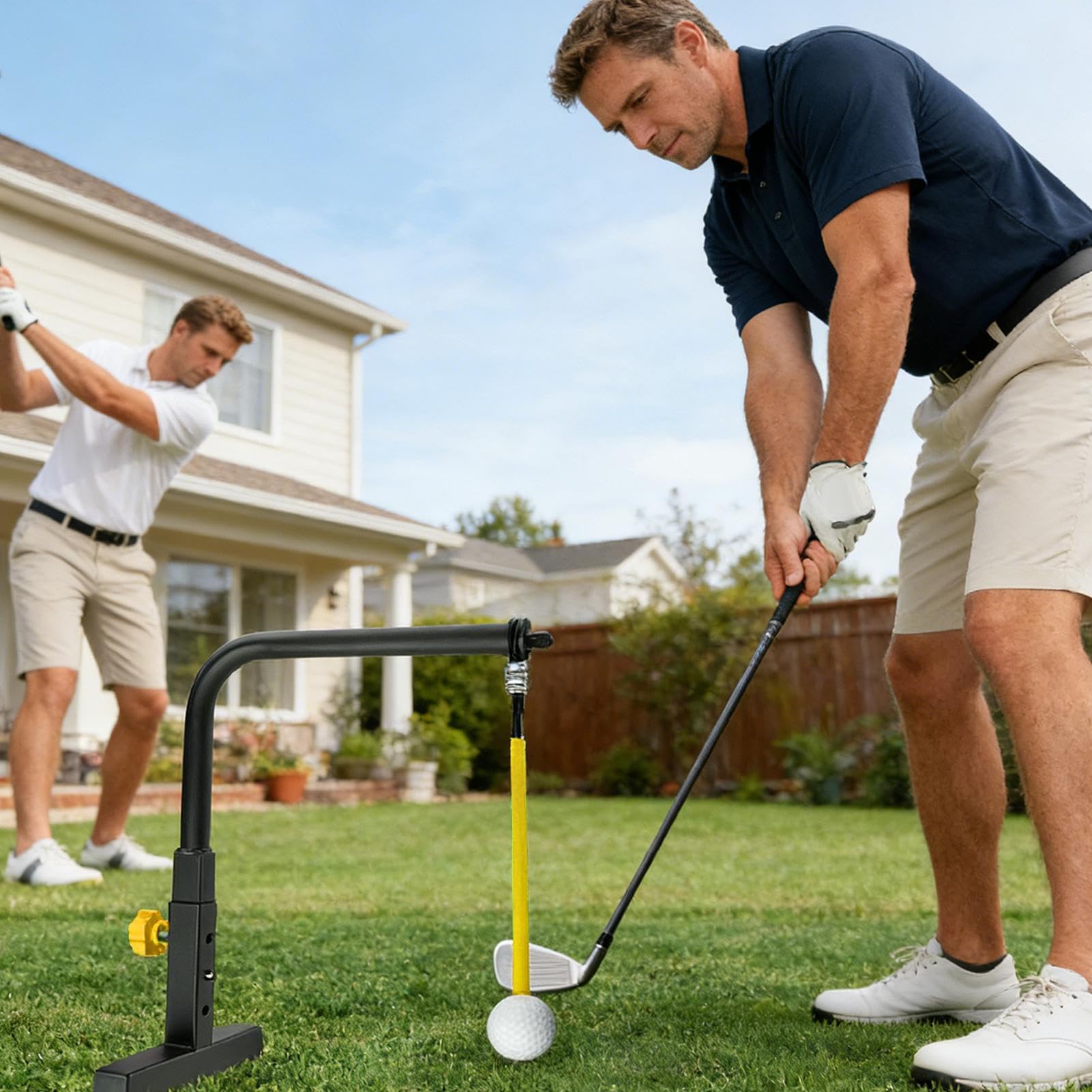 Przyrząd do treningu swinga w golfie do symulatora z regulacją wysokości i | Sprzęt do ćwiczeń golfowych dla mężczyźni graczy outdoor trening w ogrodzie golfowy