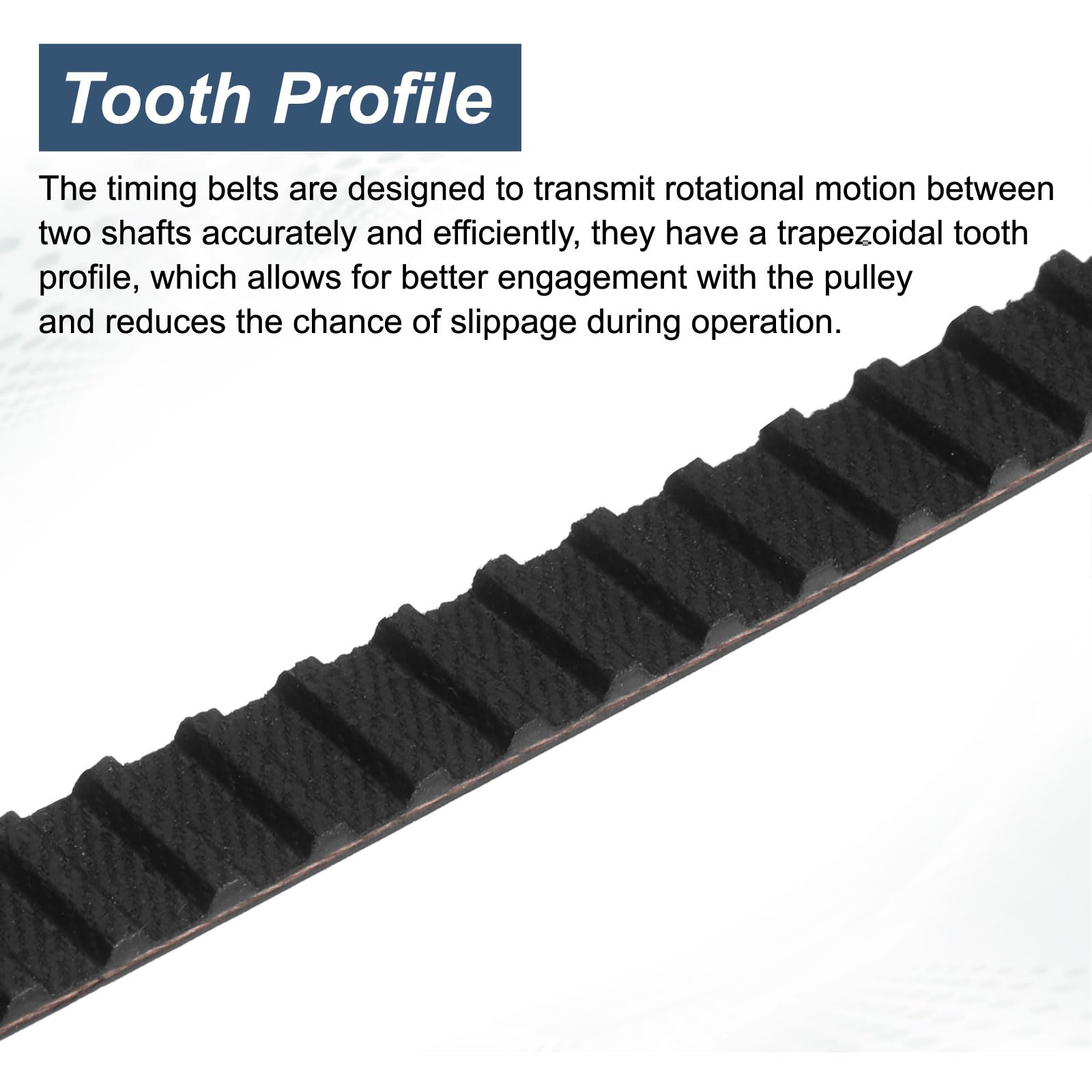 uxcell 4pcs 160XL 037 Timing Belt 80 Teeth Rubber Geared Cogged Belt, 0.37" Width, 0.20" Pitch Mechanical Replacement Belts — Amazon image 4