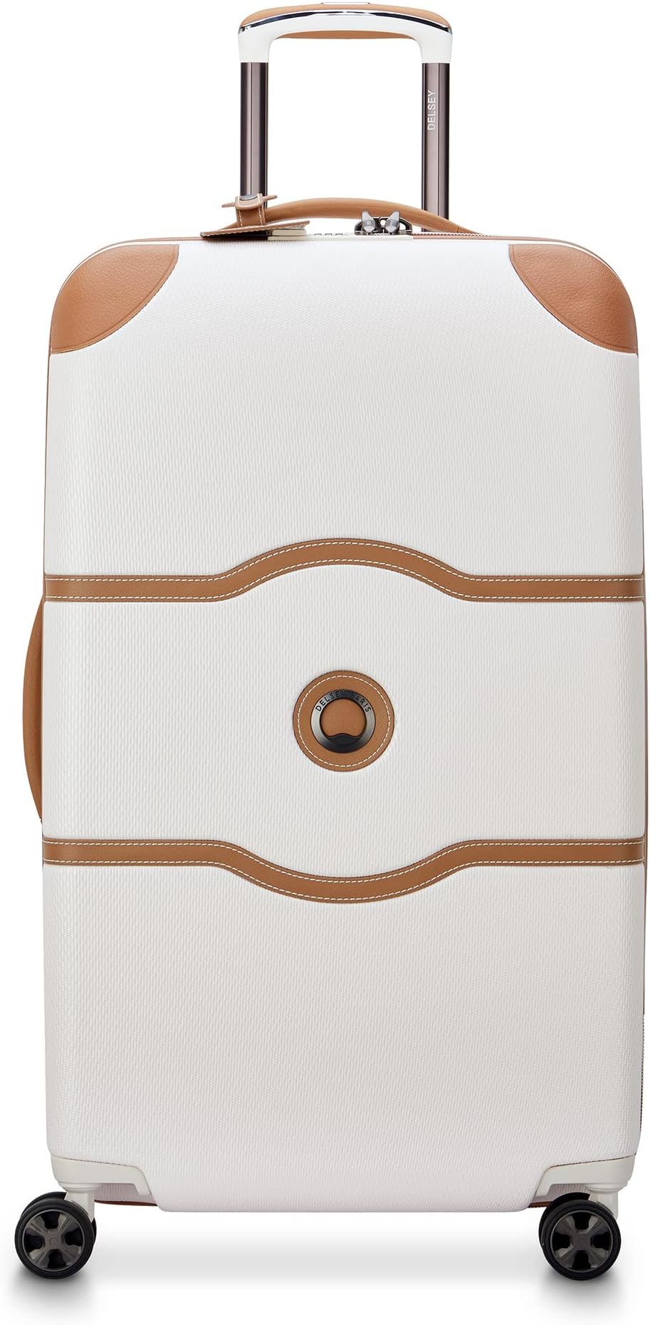 Chatelet Air 2.0 Hardside Luggage Trunk with Spinner Wheels, Angora, Checked-26 Inch Trunk