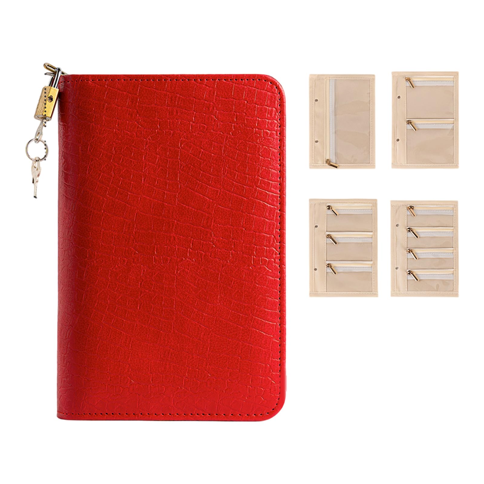 Piceioep Fashionable PU Leather Jewelry with Zippers and Multiple Layers for Travel Cosmetic Storage Bag