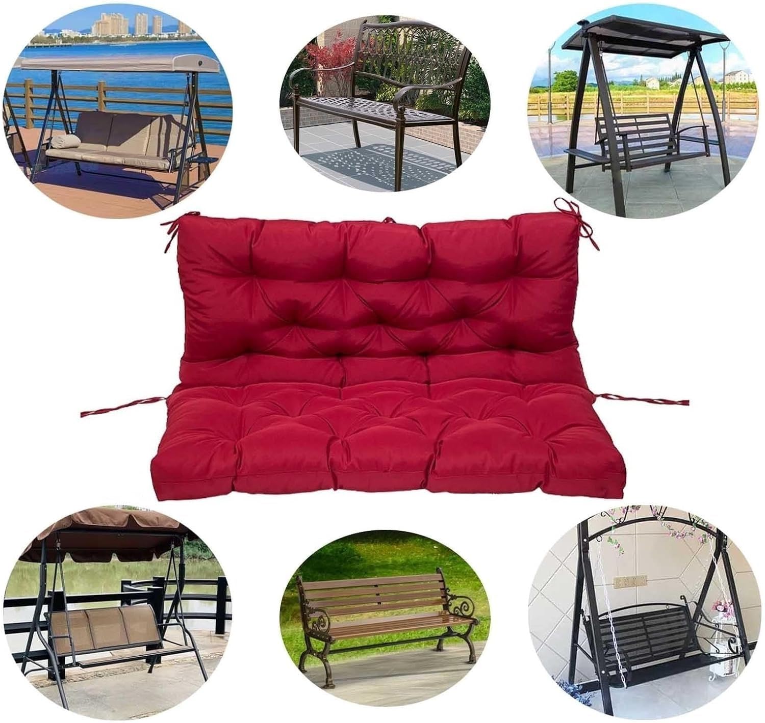 Cuscini per dondolo da esterno, cuscino per panca da giardino per mobili da giardino, cuscini di ricambio per sedie a sdraio a 3 posti, resistenti e confortevoli, per veranda, patio, sedie antiscivolo