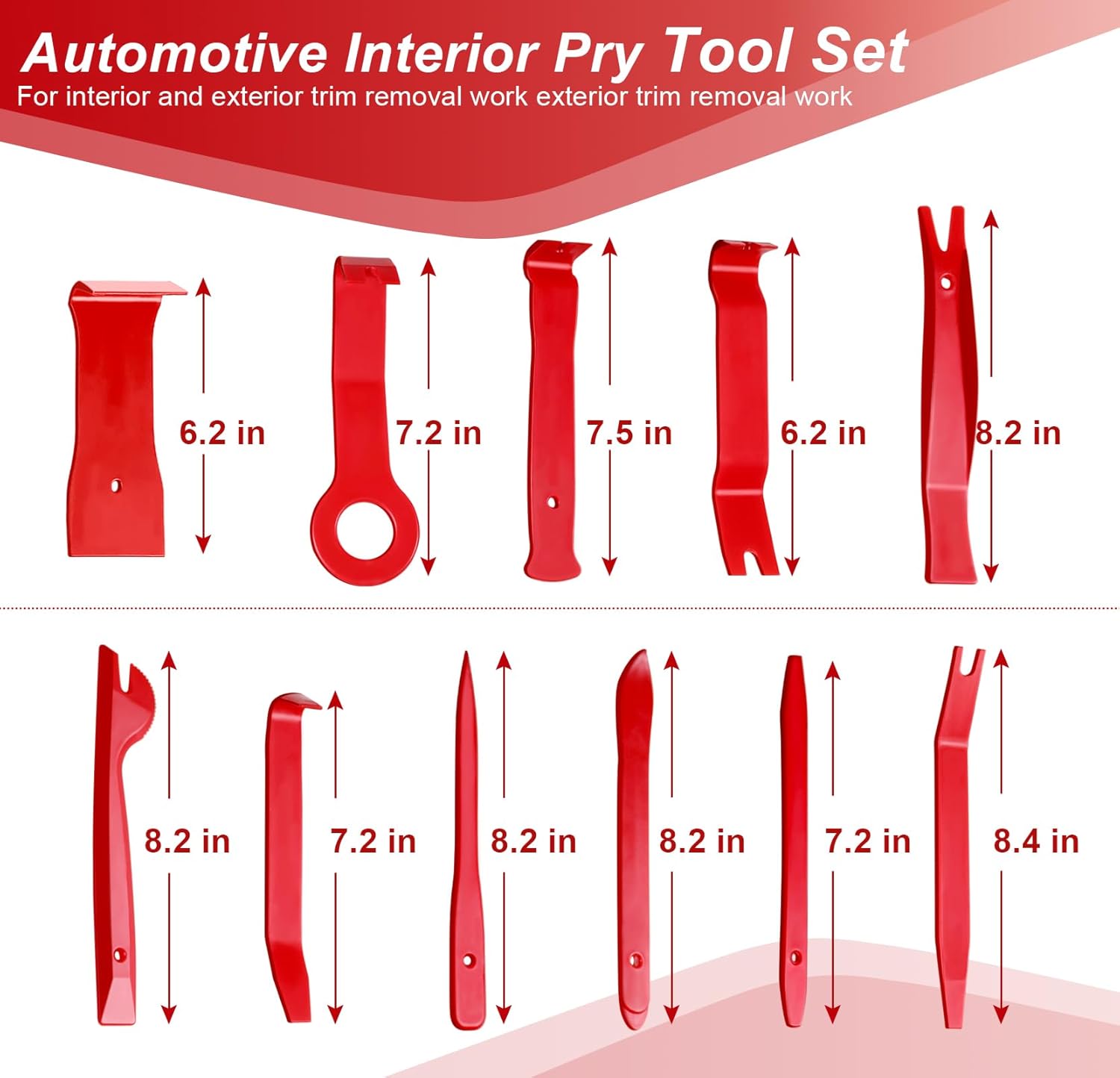 19Pcs Trim Removal Tool, Auto Clip Pliers Fastener Remover Set, Pry Tool Repair Kit, Fastener Clips Removal Car Tool and Packs of 8 Universal Aluminum Vehicle Hood Pins(Black)