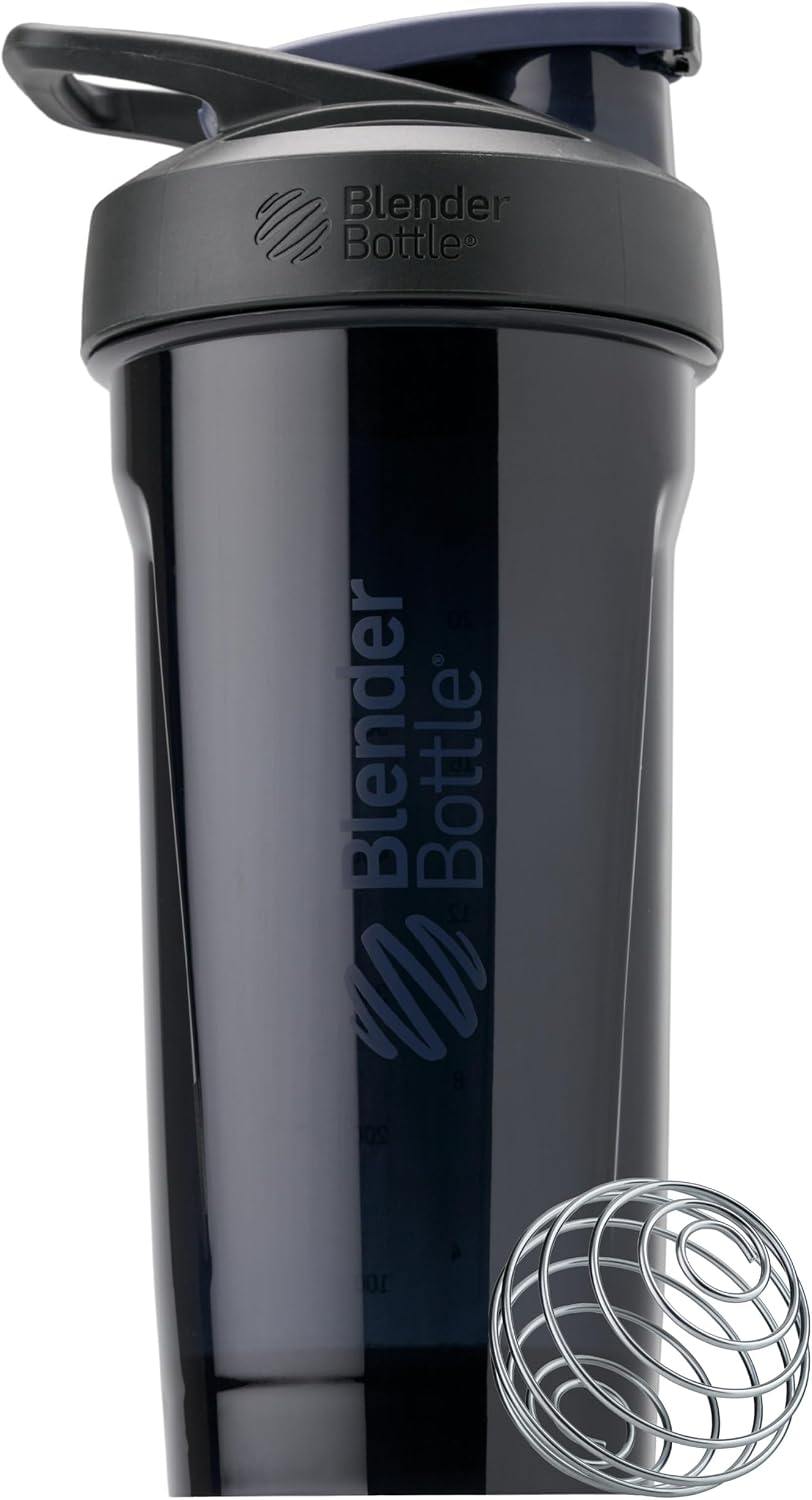 BlenderBottle Sport Tritan Shaker Bottle with Wire Whisk, Protein Shakes & Hydration for Athletes & Fitness Enthusiasts, Easy Mixing, Durable & Lightweight, Lockable Lid, 28-Ounce, Yellow