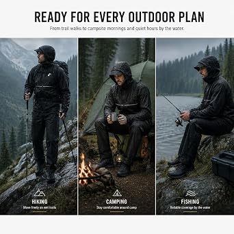 SWISSWELL Men Women Rain Suit Waterproof Rain Gear Jacket and Pants