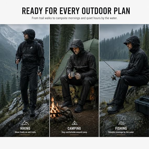 SWISSWELL Men Women Rain Suit Waterproof Rain Gear Jacket and Pants