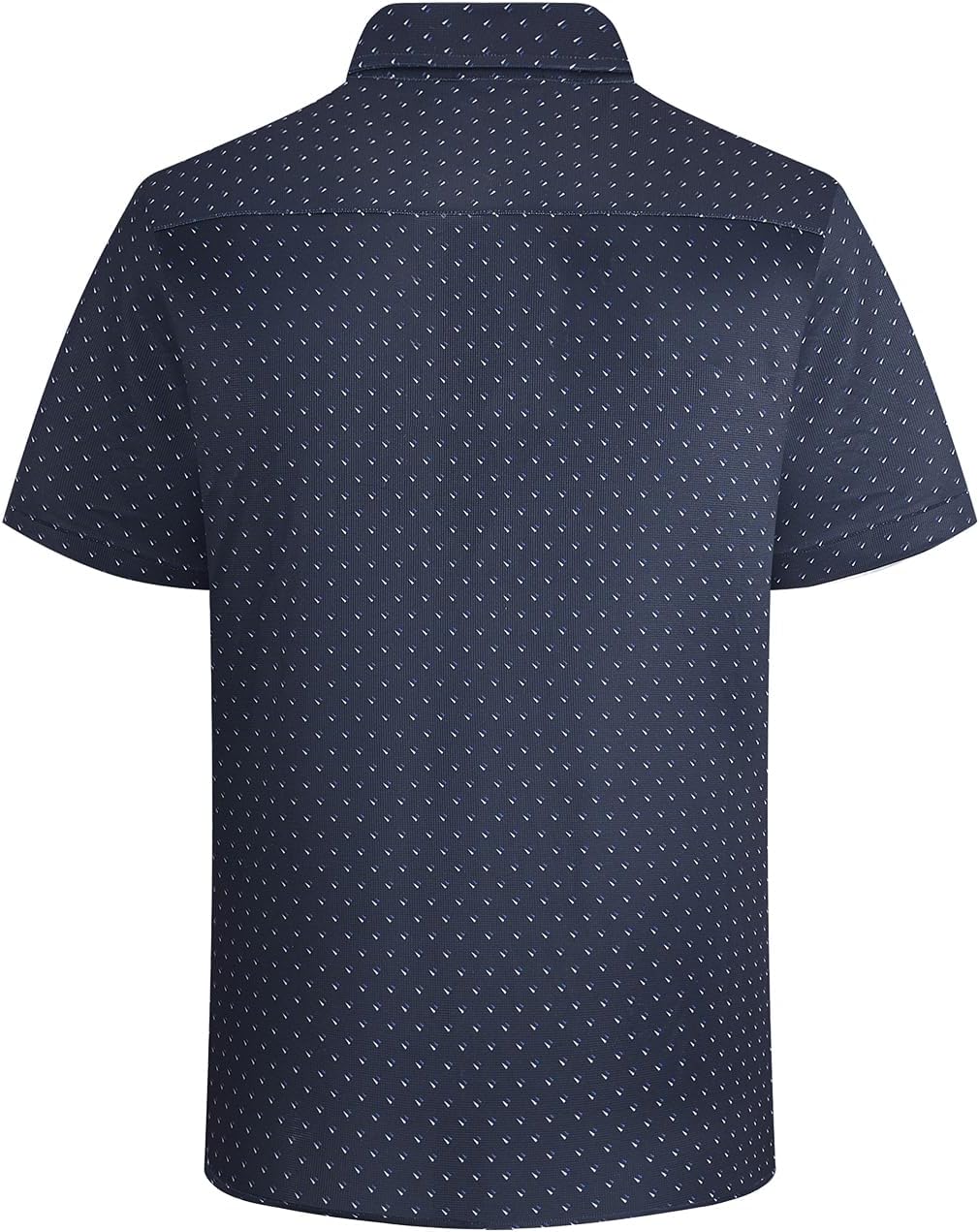 Damipow Men's 8-Way Stretch Breeze Short Sleeve Button Down Shirt Wrinkle Free Print Dress Shirt for Business Casual