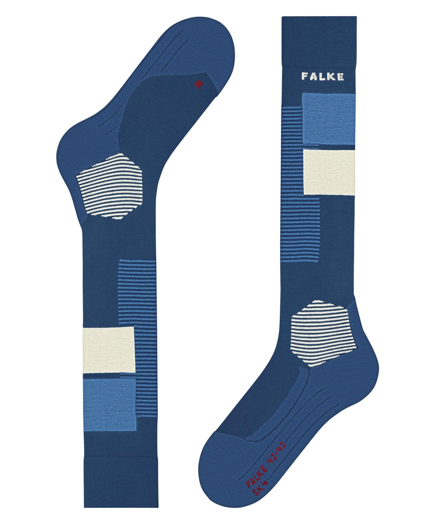 FALKE Mężczyźni Skarpety narciarskie SK4 Advanced M Kh wełna materiał funkcyjny ciepłe cienkie1 Para, Niebieski King Fisher 6834 Trend, 46-48