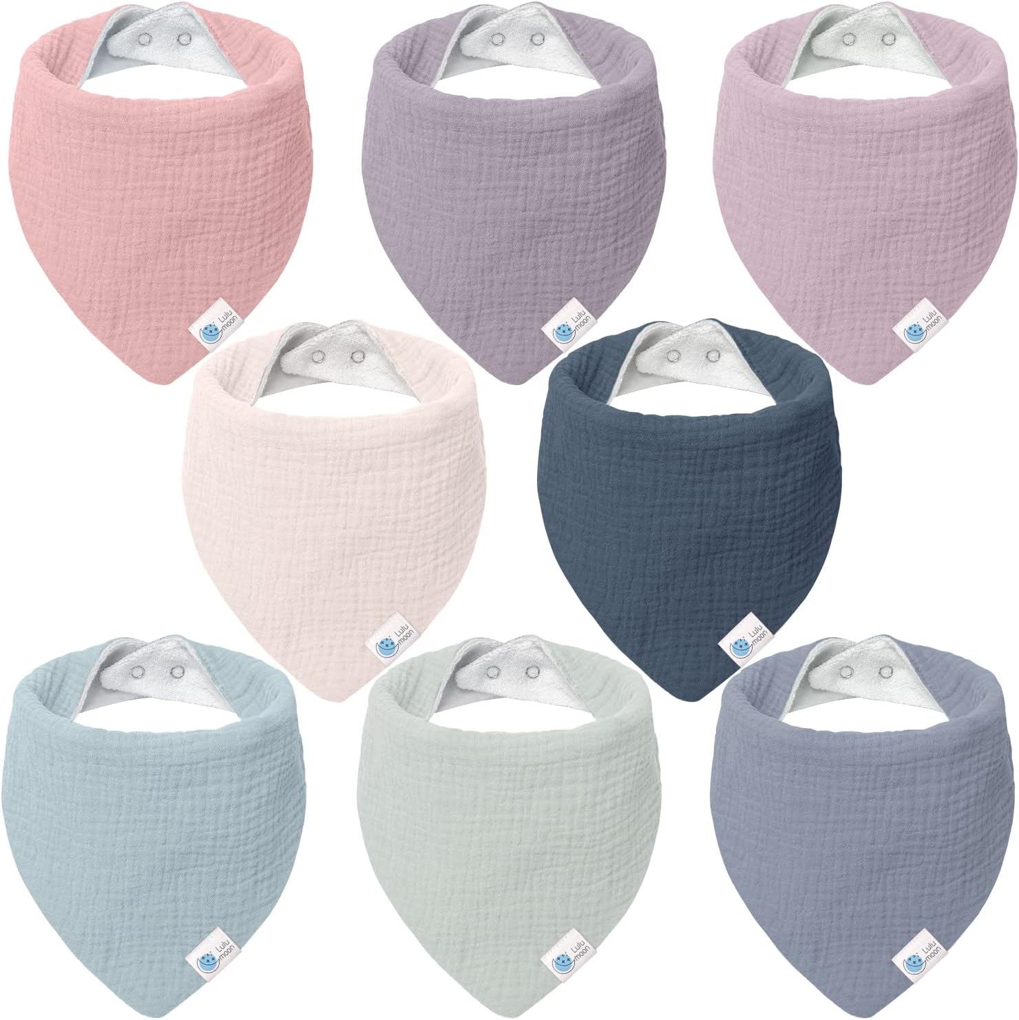 lulumoonMuslin Baby Bibs 100% Cotton Baby Bandana Drool Bibs for Teething and Drooling