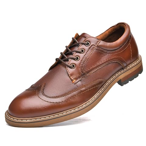 Mens Dress Shoes Lace Up Plain Toe Leather Oxford