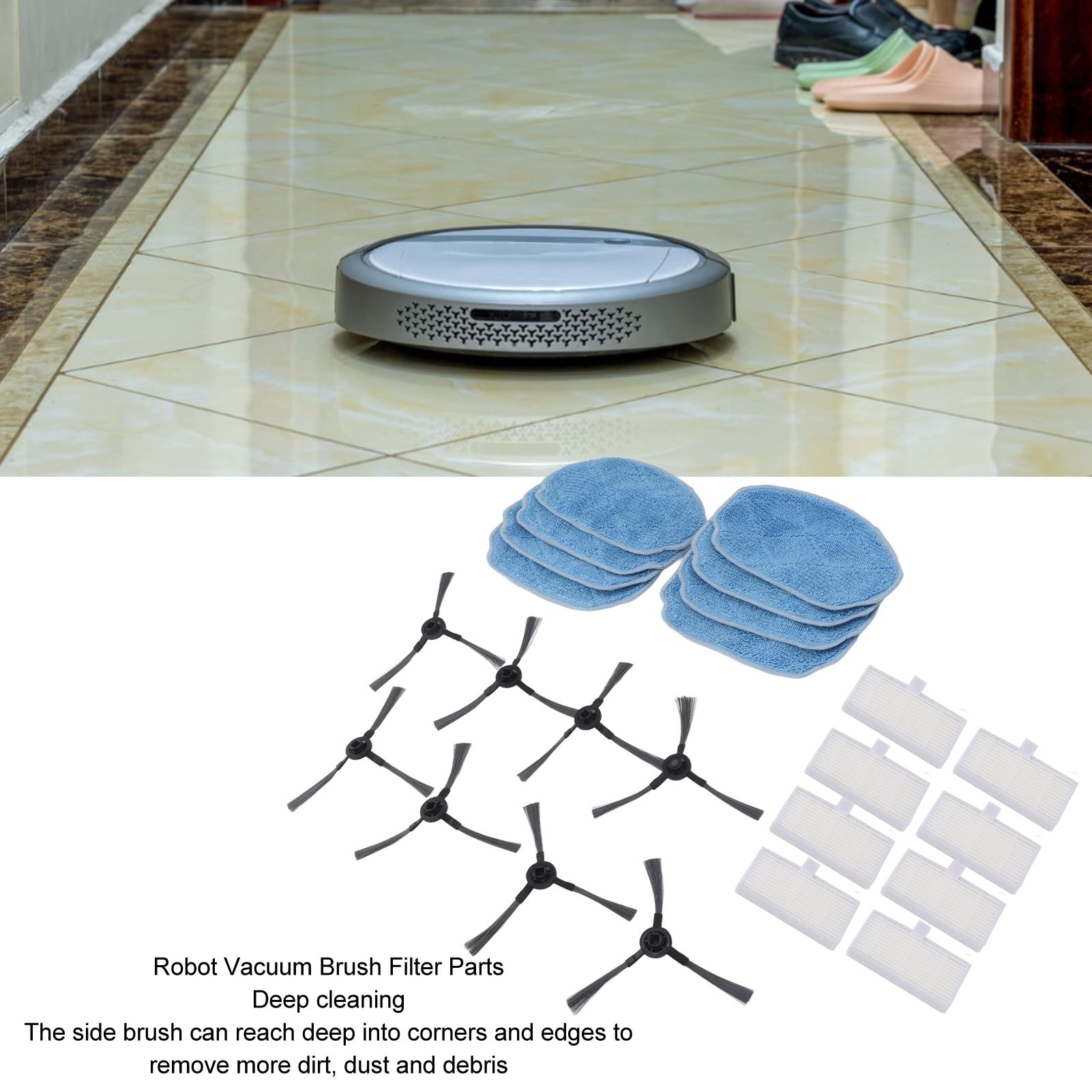 Robotstofzuiger Accessoires Kit Mop Doek Zijborstel Filter Onderdelen Vervanging Voor Mannv, Robot Stofzuigers Kit