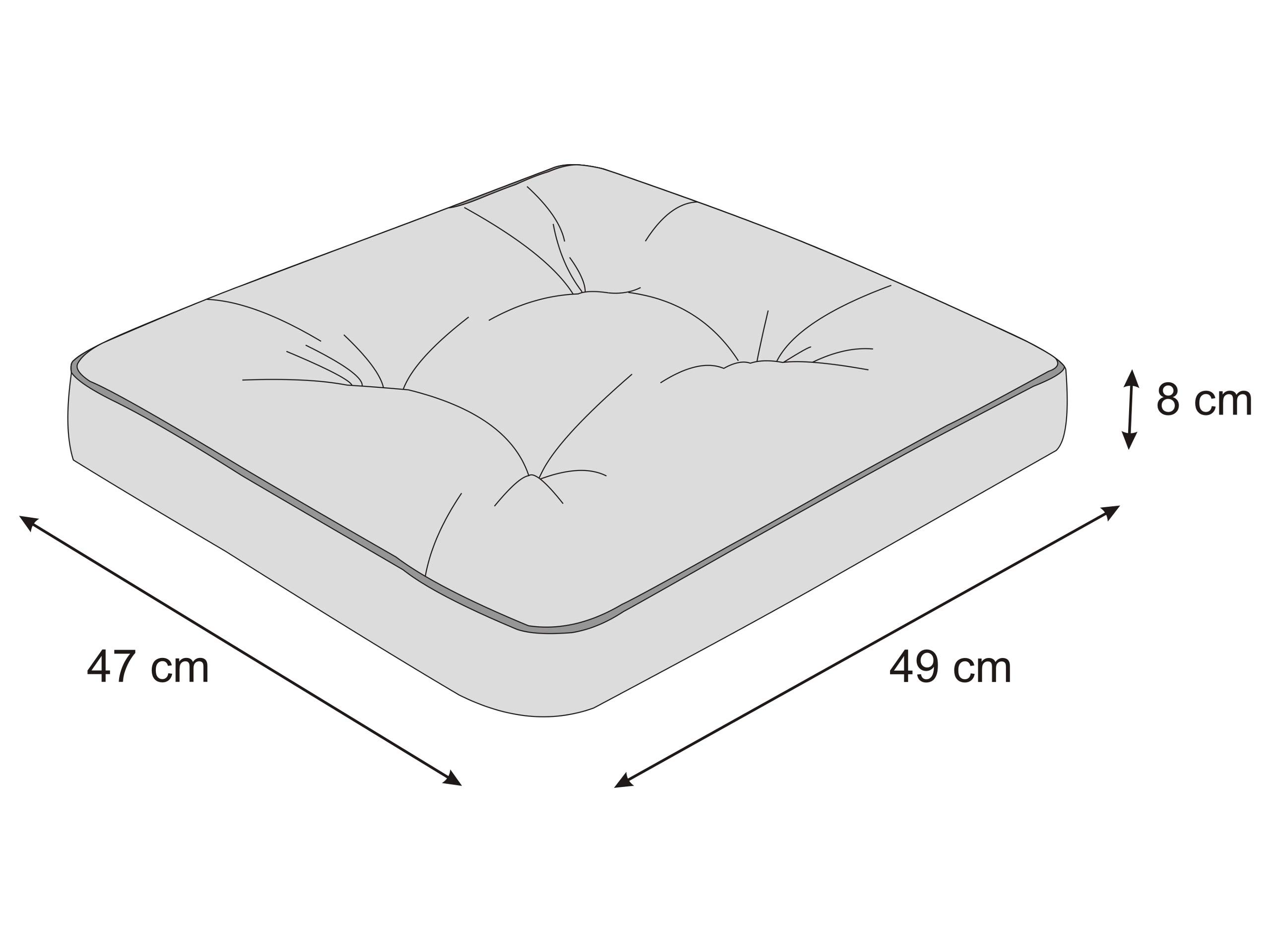 PillowPrim Set di 4 cuscini per sedia, 49 x 47 cm, per esterni, interni, giardino, inverno, tempo libero, estate, vacanze estive, colore nero