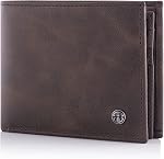 TRUSADOR Savona Portefeuilles pour hommes classiques en cuir bifold avec RFID Portefeuille pour hommes boîte cadeau, brun, classique