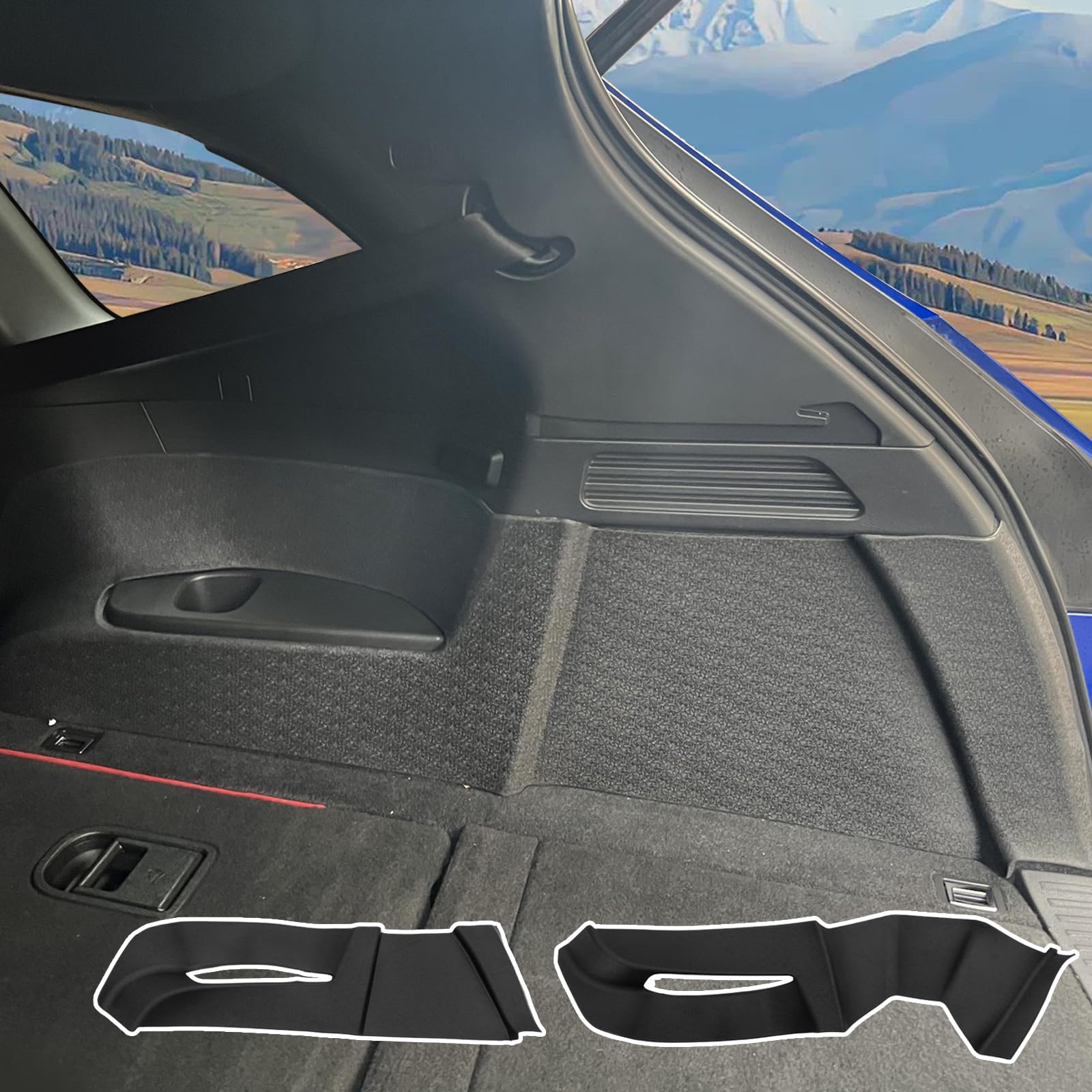 Rongtaod Cargo Side Mat Compatible with 2022-2025 2026 Acura MDX TPE Cargo Liner Trunk Liner Trunk Mat Cargo Sidewall Protector 2024 MDX Accessories (