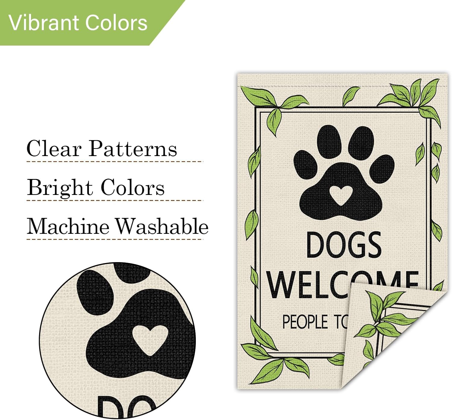 Louise Maelys Welcome Dogs Garden Flag Pet Friendly People Tolerated 12x18 Inch Double Sided Small Burlap Holiday Yard Outdoor Sign Outside Home House Spring Decoration - Image 5