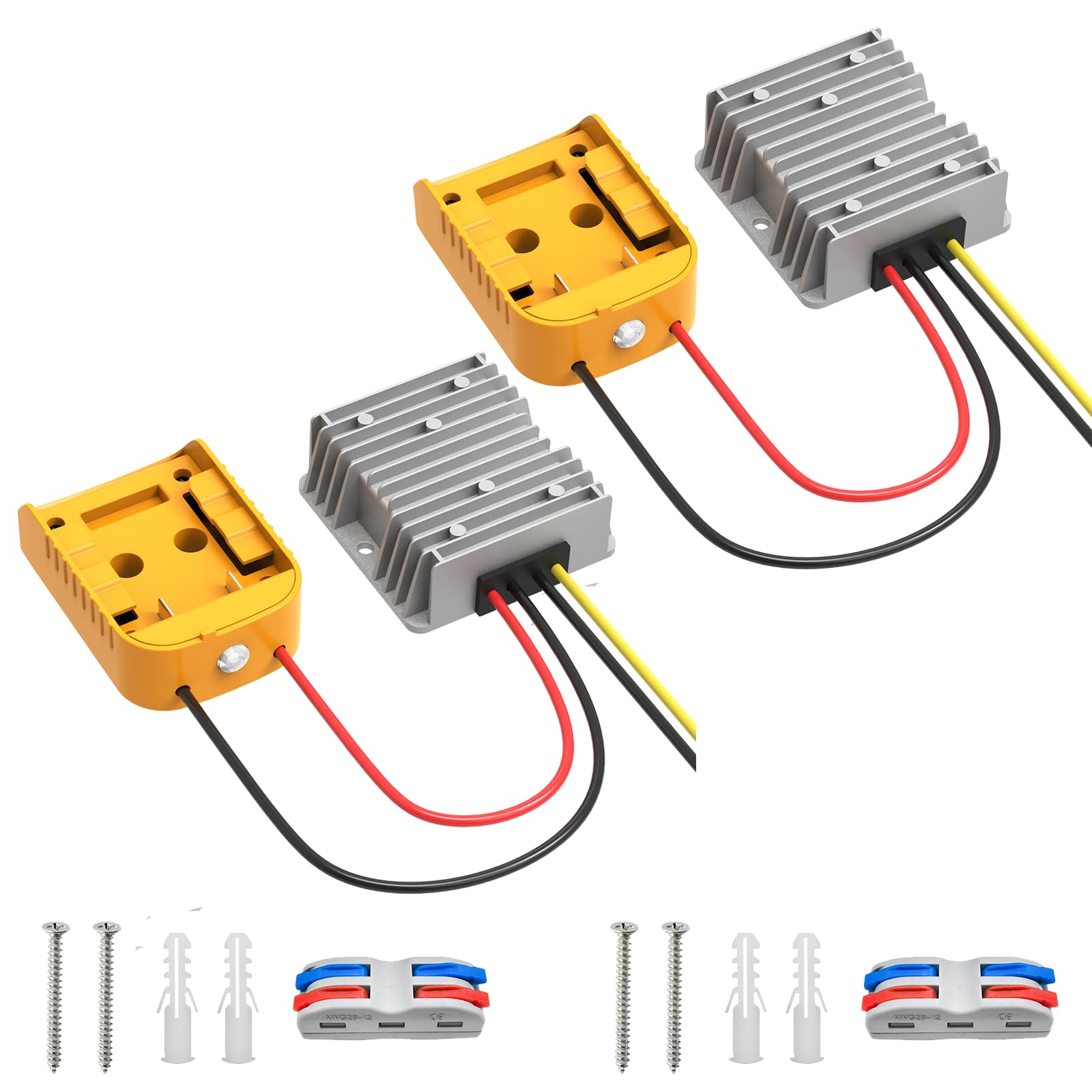 Photo 1 of 2 Pack 20V to 12V Step-Down Converter Compatible with Dewalt 20V Battery