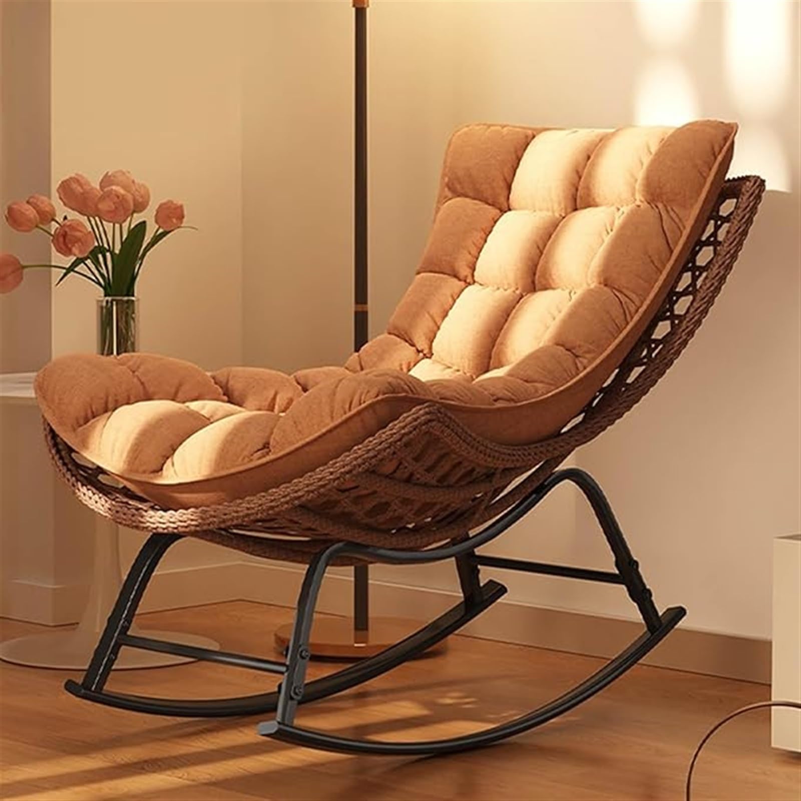 Fauteuil à bascule portable rembourré : soulagez votre dos en intérieur et extérieur