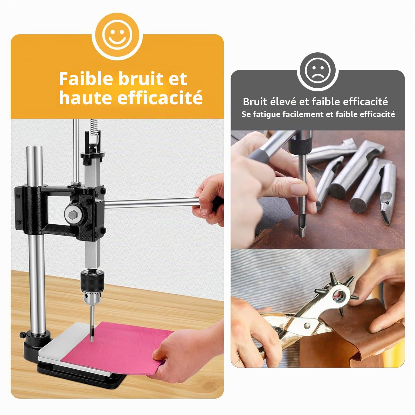 Machine à gaufrer et poinçonner en cuir | Machine à gaufrer pour percer le cuir, bricolage, plaque en aluminium PP,compatible avec fer perforé,ciseau à coudre,tampons