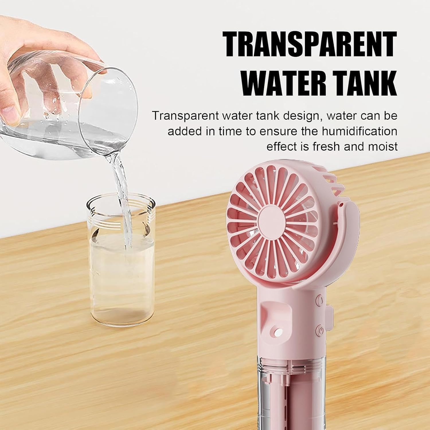 Handheld Fan With Water Mist Spray, Personal Water Spray Fan Rechargeable image 2