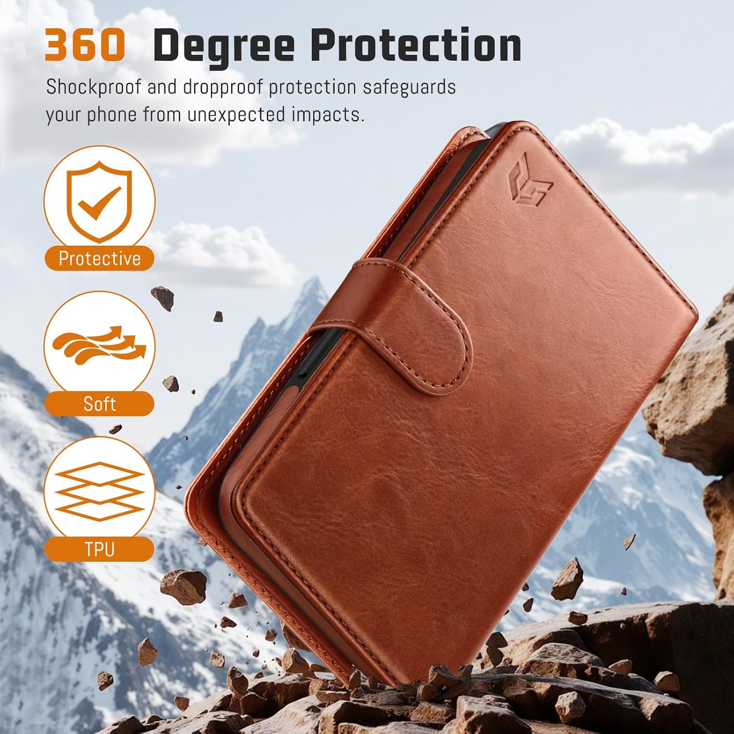 DJBull 2-in-1 Detachable Wallet Case for Samsung Galaxy S26 Plus RFID Blocking Flip Folio with Card Holder | PU Leather Shockproof Protective Cover Women Men for Samsung S26Plus Phone Case Light Brown
