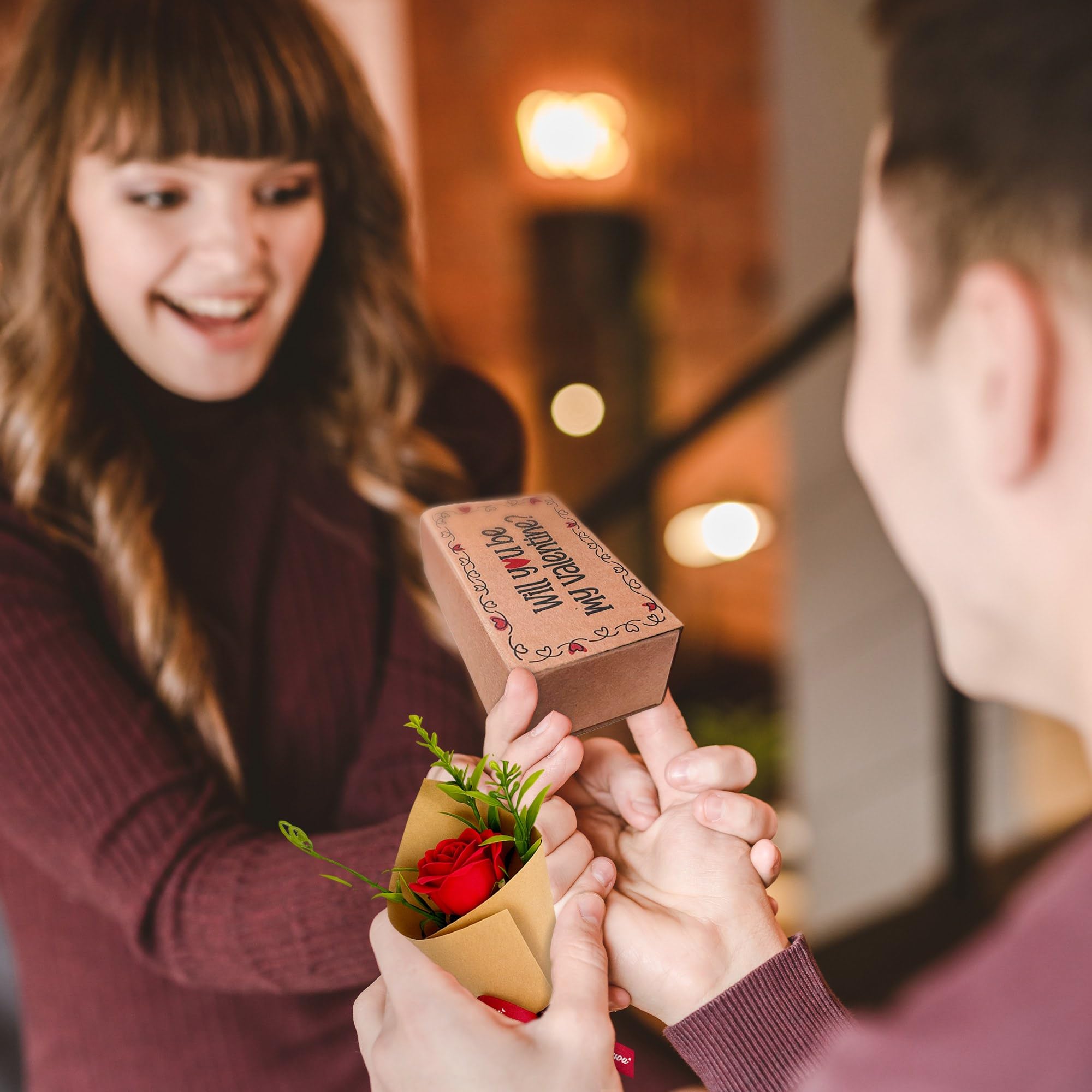 Will You Be My Valentine Card Matchbox Handmade Cute Love Card With