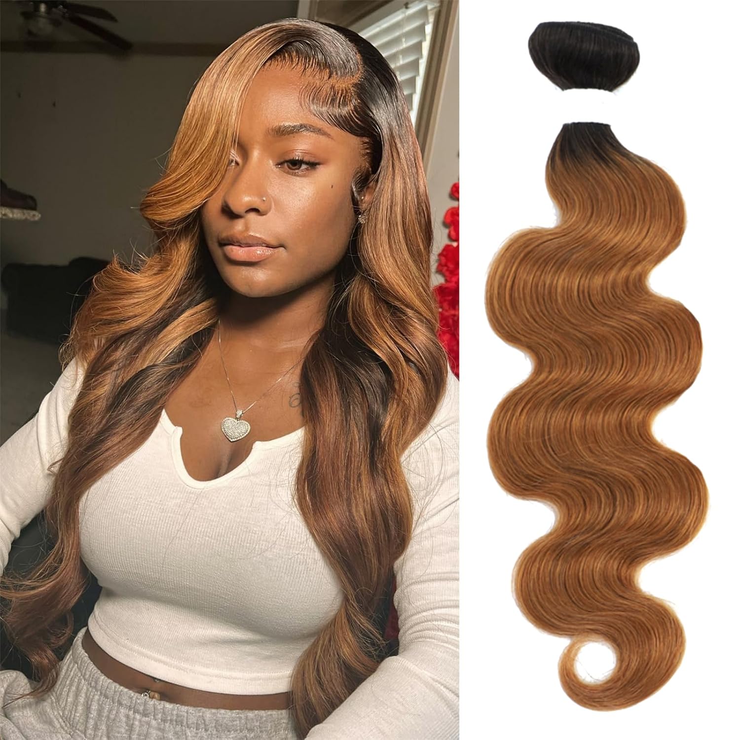 REMY HAIR Brazilian Virgin Human Hair Curly Wave 1 Bundle Afro Curly Hair Bundle Ombre Brown 18 Inch