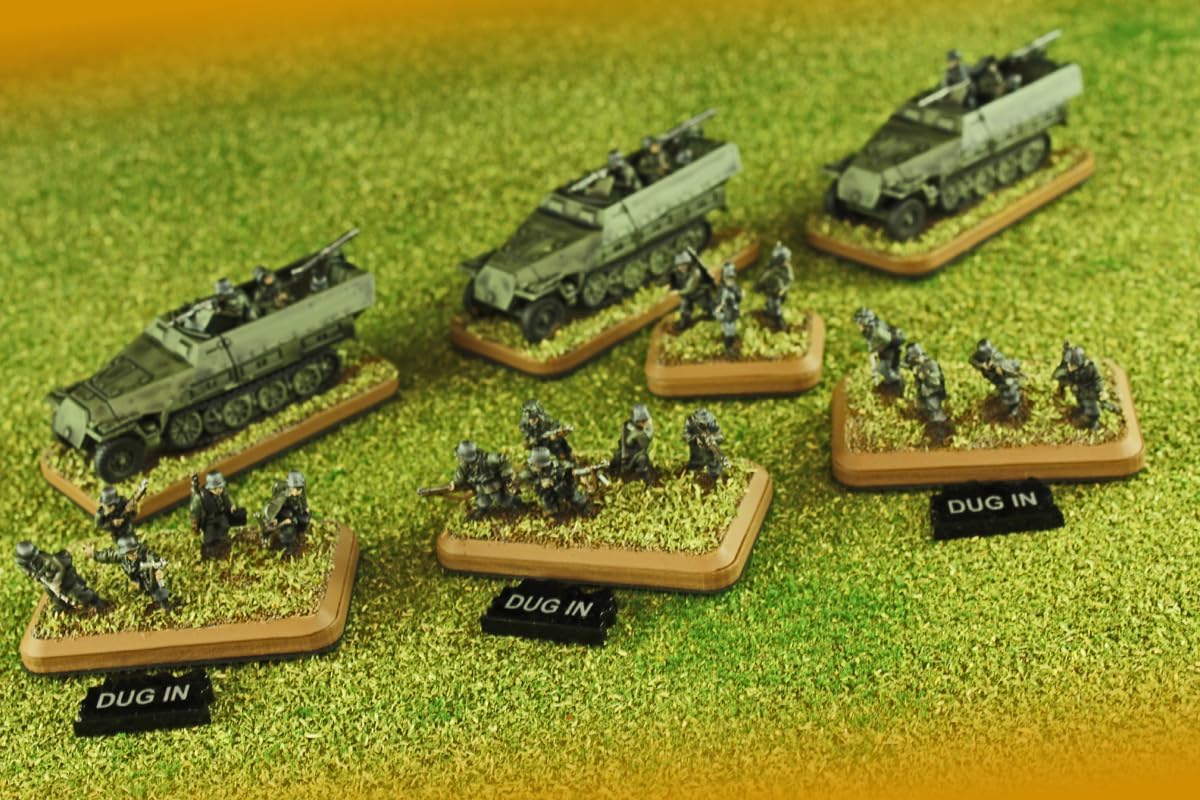 LITKO Dug-in Command Token Set | Gaming Aid Pieces | Compatible with Flames of War, Bolt Action, Axis & Allies | WH40K | Napoleonic | Ancients | 10 Pack (Black)