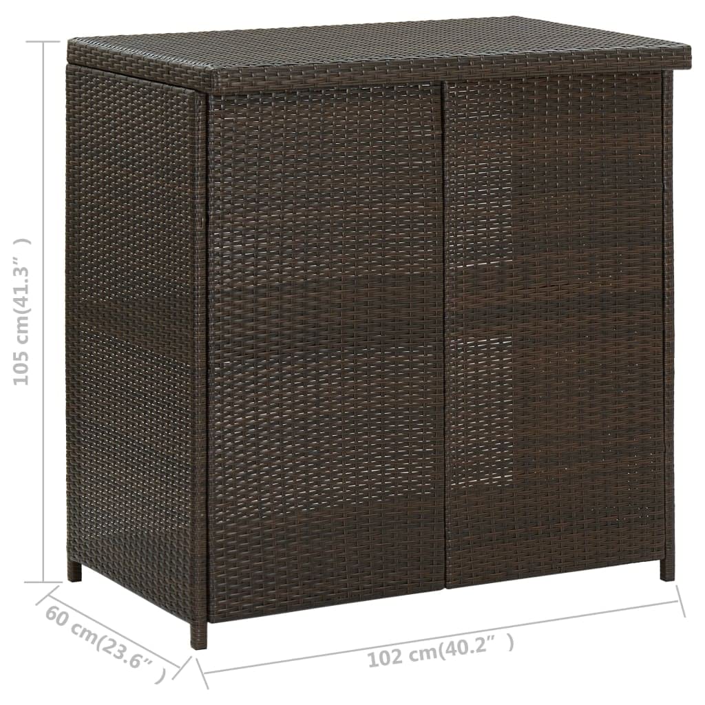 Juego de 3 taburetes y cojines de asiento para jardín, balcón, terraza, color marrón