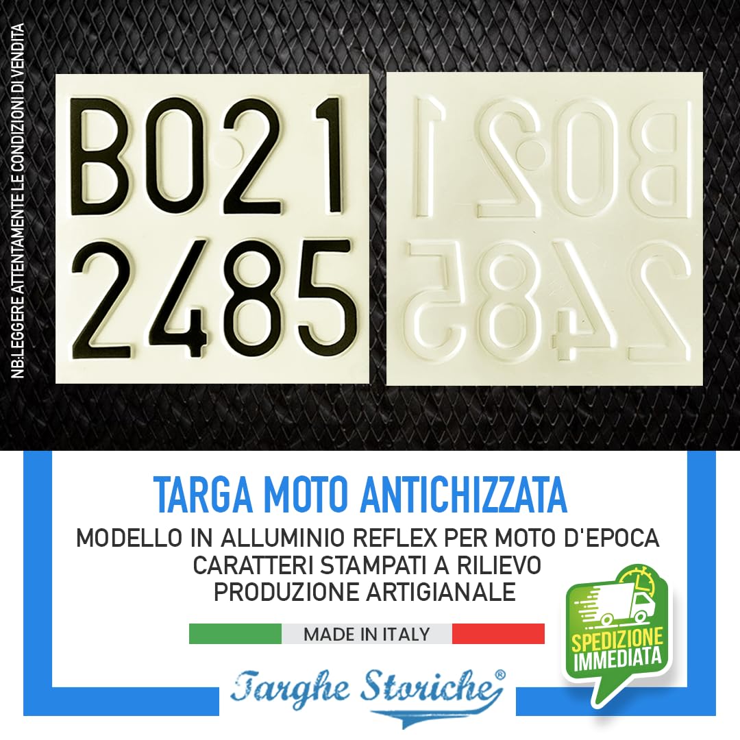 Targa Moto Storica In Alluminio - Catarifrangente, Colore Originale Dal 1985 - Foto 9